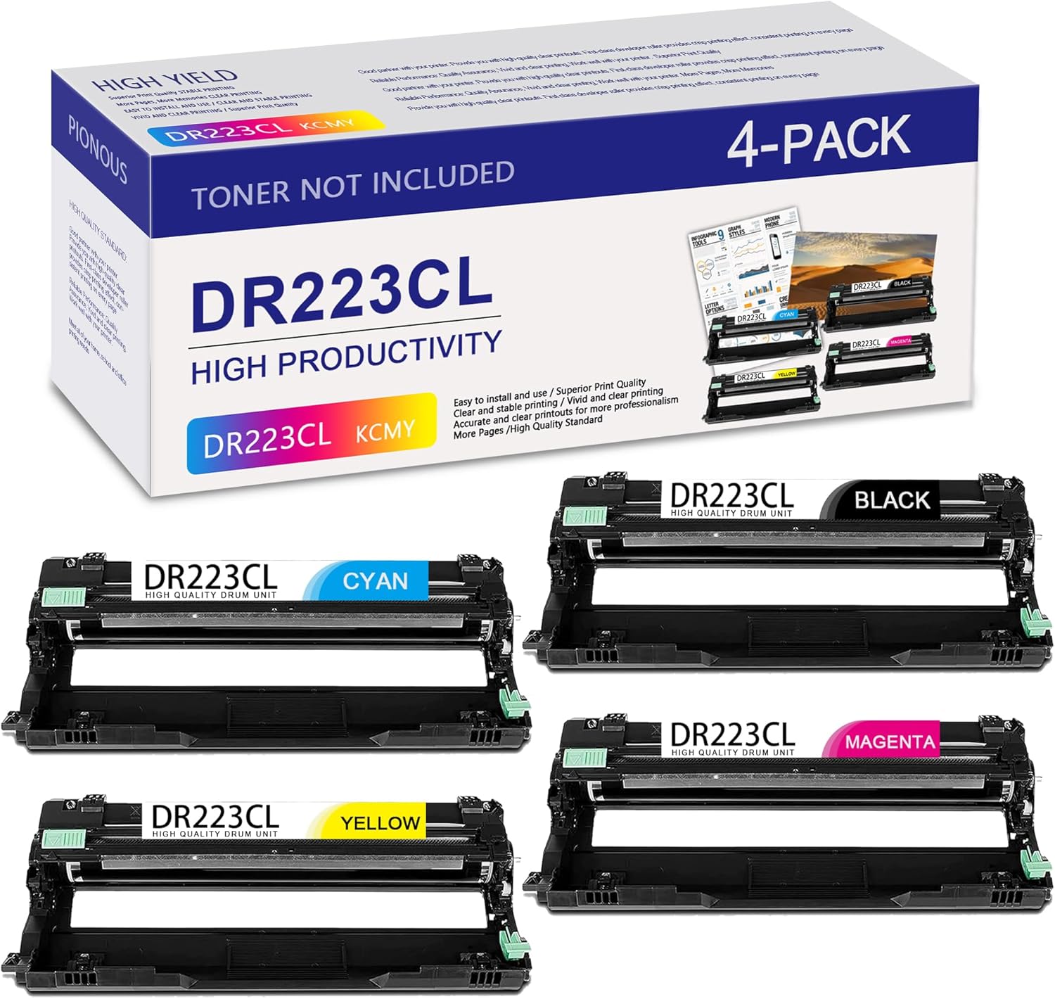 DR223CL Drum Unit Set DR223CL Replacement for Brother DR223CL Drum MFC