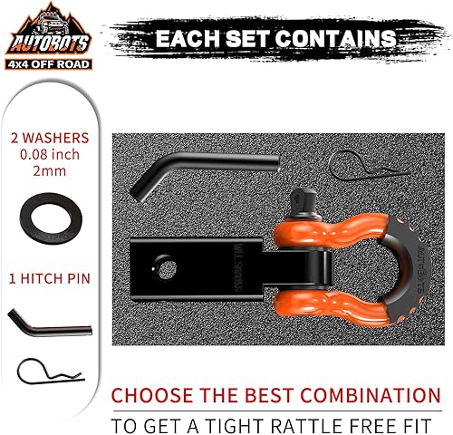 Miniatura 9 de AUTOBOTS - Receptor de enganche de remolque de 2 pulgadas, 35.000 libras de resistencia a la rotura, receptor de alta resistencia con tornillo de 58
