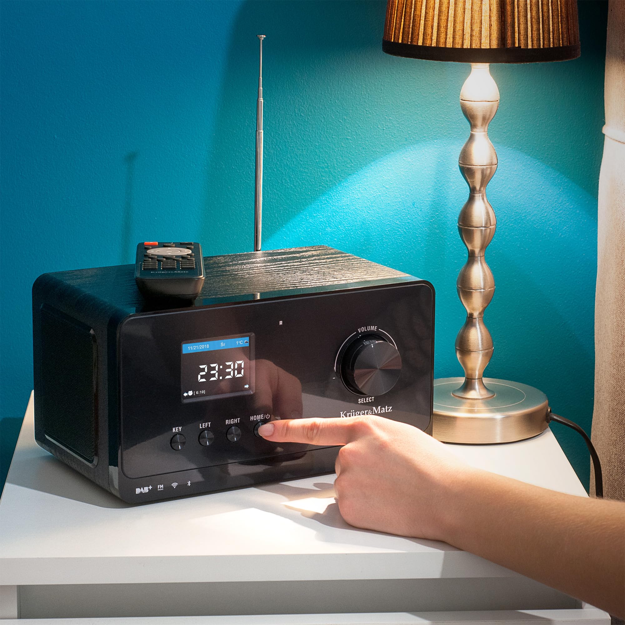 Krüger&Matz Radio Internetowe Bezprzewodowe Budzik Bluetooth FM DAB+ KM0816.1
