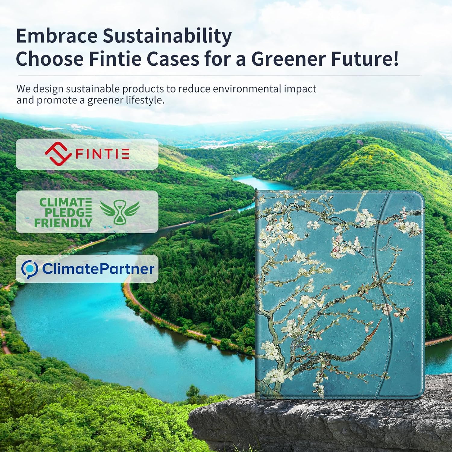 Fintie Folio Case for iPad Air 13-inch (M3) 2025 / (M2) 2024, Multi-Angle Viewing Protective Stand Cover with Pencil Holder & Pocket, Auto Sleep/Wake, Blossom - Image 2