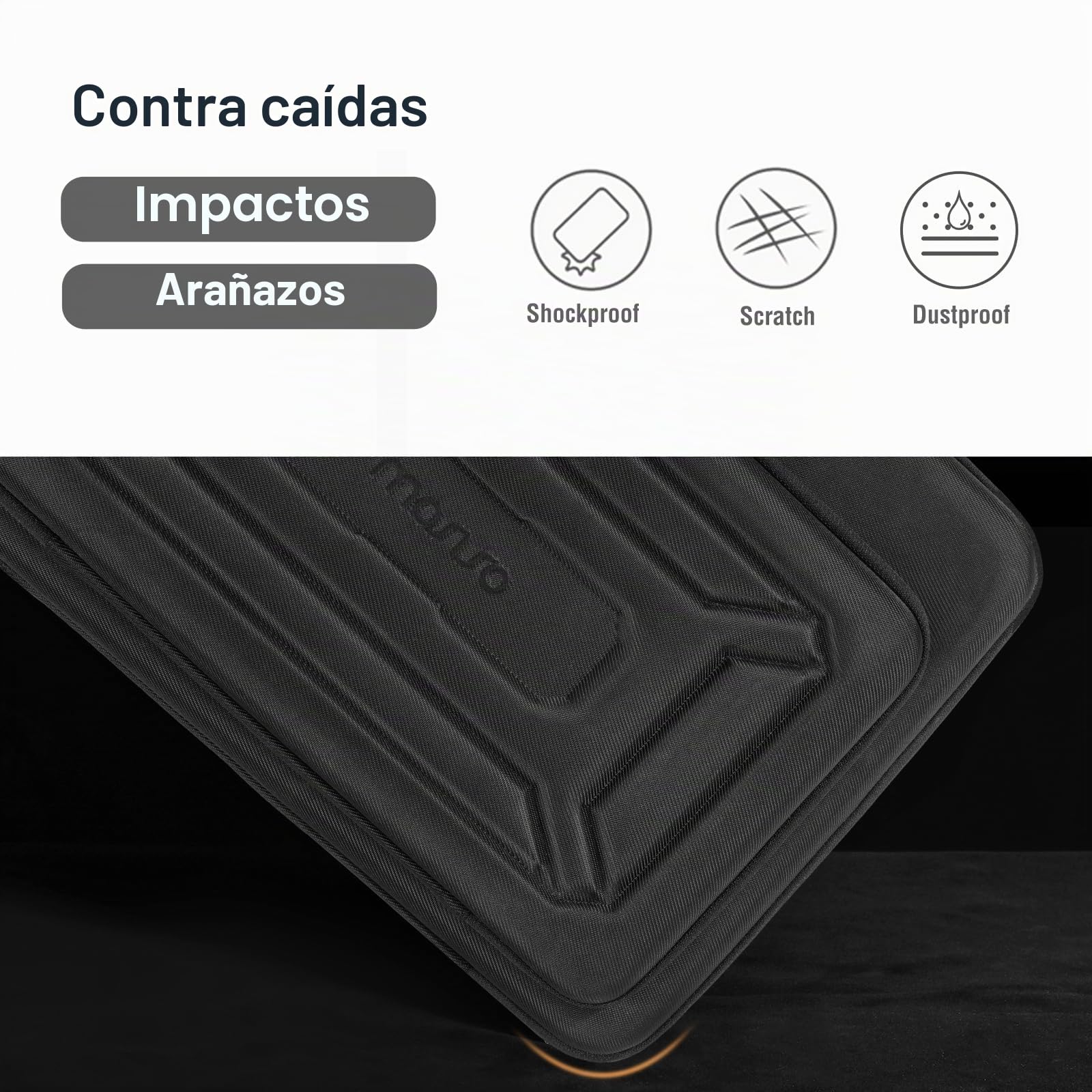 MOSISO Funda Rígida Portátil para Hombre Mujer, 15-16 Pulgadas Bolsa | con Diseño Geométrico Compatible con MacBook HP Dell, 15,6 Pulgadas Laptop Bag con Bolsillo Frontal Elevado&Correa,Negro