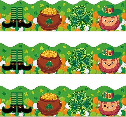 Tablero de anuncios del día de San Patricio, 72 pies, diseño de trébol, oro, para decoración de fiesta de oficina, etc