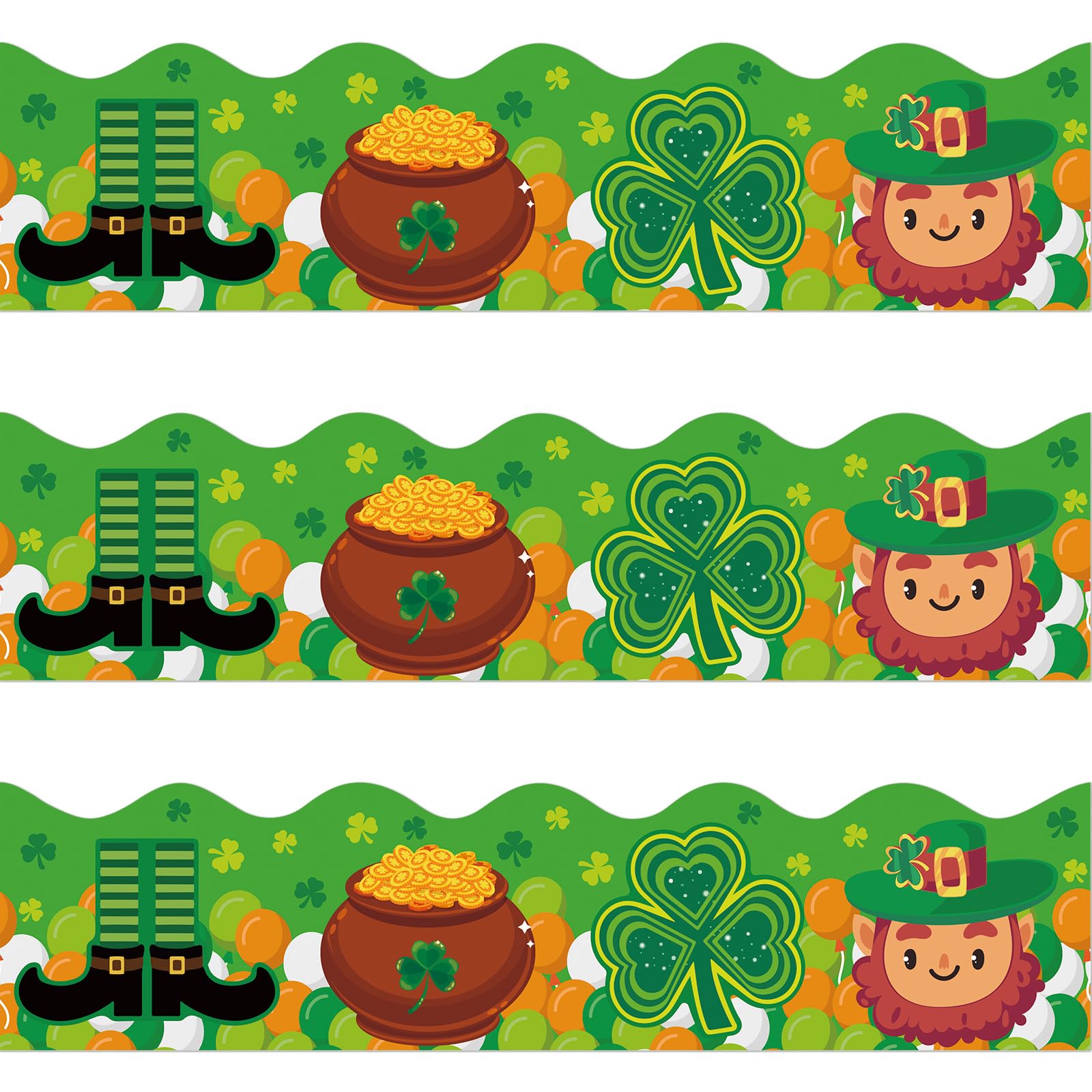 Buy 72 Feet St. Patrick's Day Bulletin Board Borders Shamrock Gold Coin ...