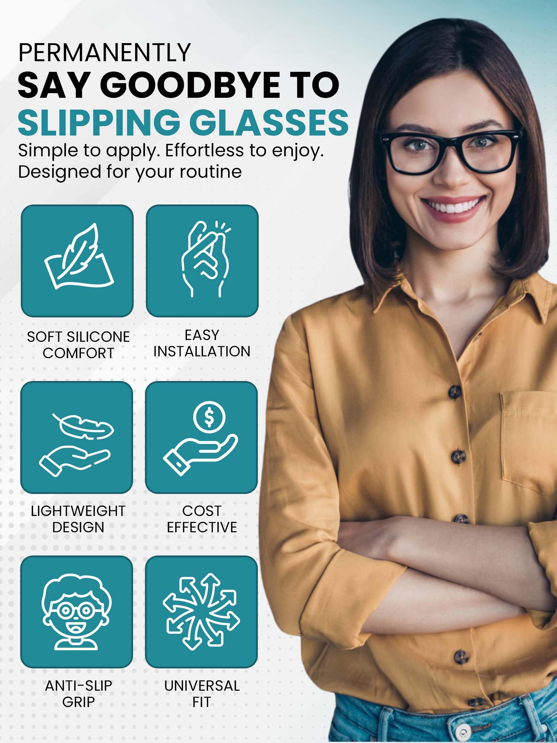 Image secondaire de Plaquettes De Nez En Silicone Haut Forme En Goutte D’Eau À Visser | 15 Mm /0. 45 '' |6 Paires| Plaquettes De Nez Pour Lunettes A