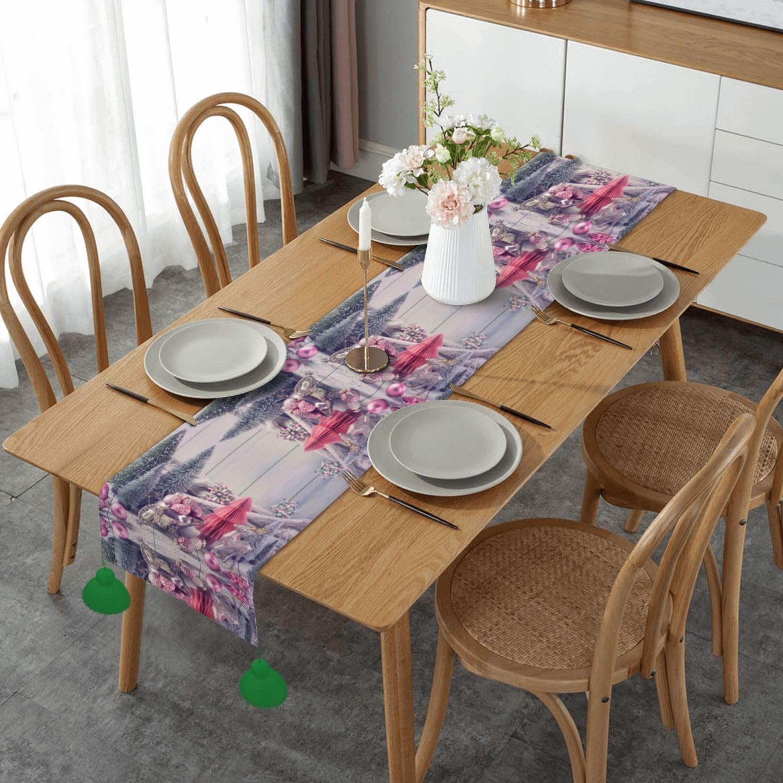 Chemin de table de Noël anti-plis pour protéger et décorer la table