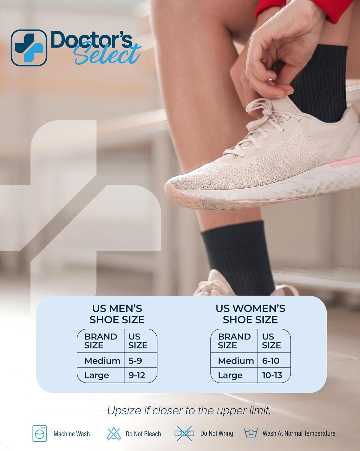 Doctor's Select Bamboo Viscose Diabetic Socks for Women & Men - 6 Pairs Non Binding Viscose Bamboo Socks for Swollen Feet - Image 6