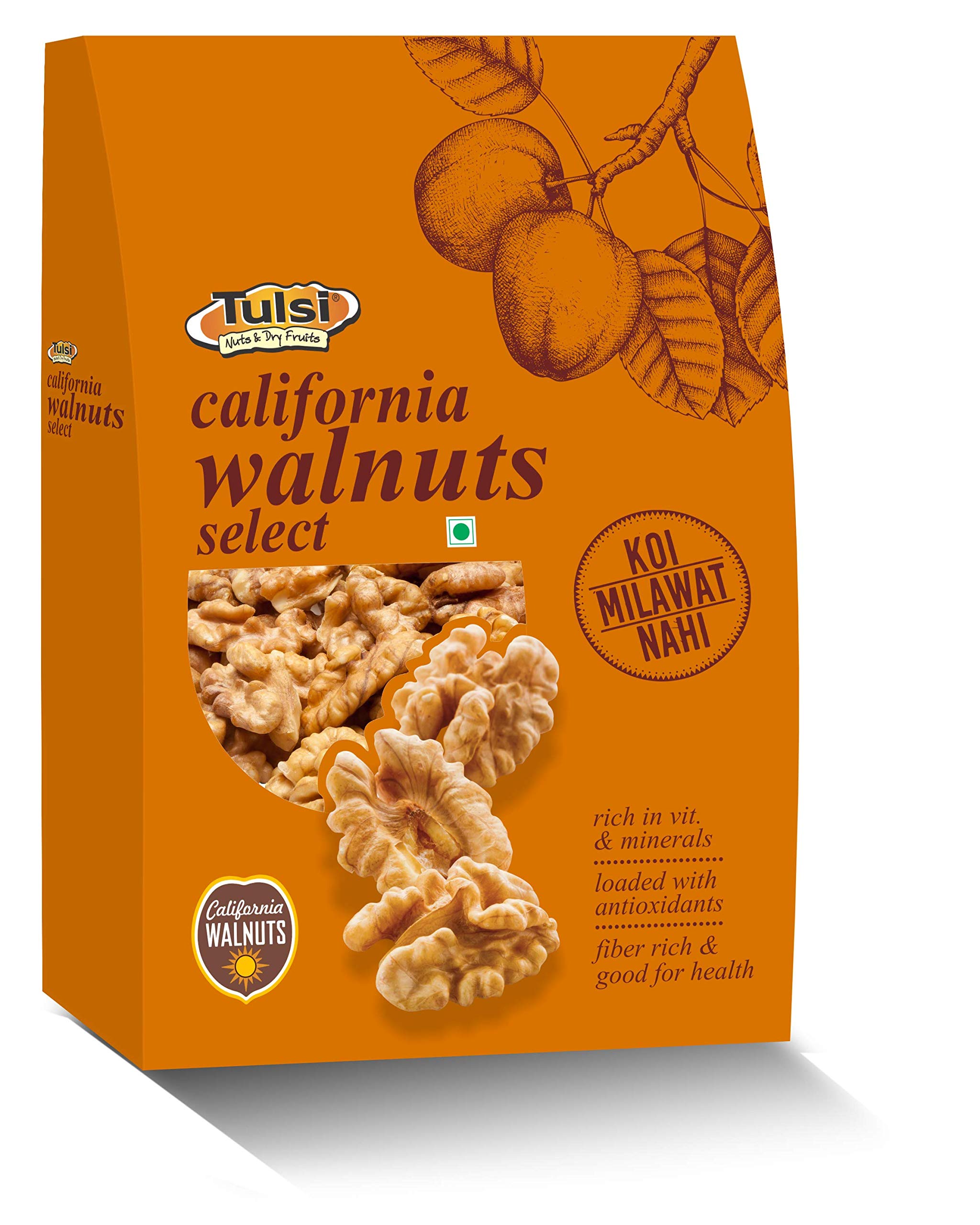Tulsi California Walnuts Kernels Select 200g | Large Size | Inshell Walnuts Akhrot | Delicious & Crunchy Walnuts | High in Protein & Iron | Premium Akhrot | Rich in Omega-3 (B07SCNNZ4B) Amazon Price History, Amazon Price Tracker
