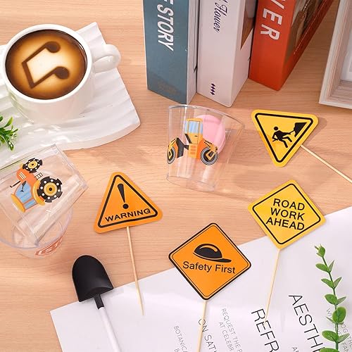 Miniatura 4 de Whaline 200 piezas de suministros de fiesta de construcción, 50 cucharas de plástico con forma de pala, 50 unidades, tazas de postres para pasteles,