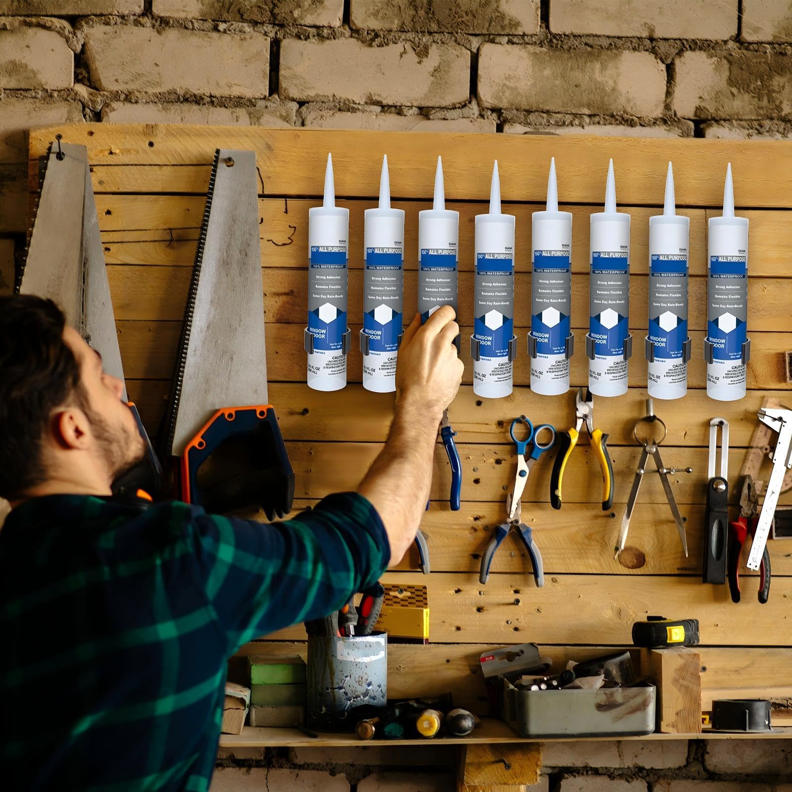 12 Pack Caulk Tube Holder, Wall Mounted — Amazon image 2