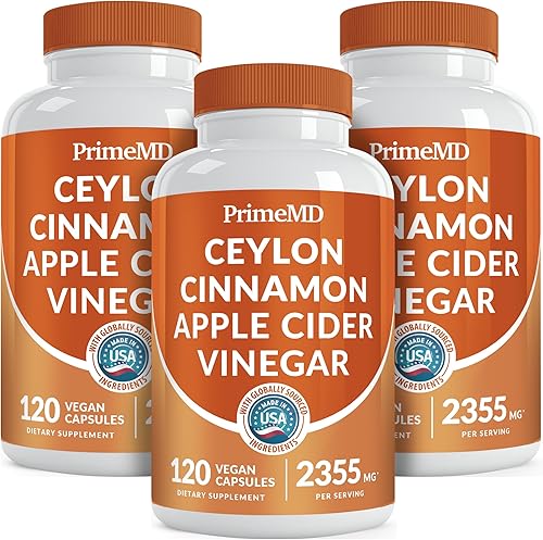 Cápsulas 5 en 1 de canela de Ceilán de 2355 mg con vinagre de sidra de manzana, cúrcuma y panax ginseng, suplementos de canela con bioperina (120