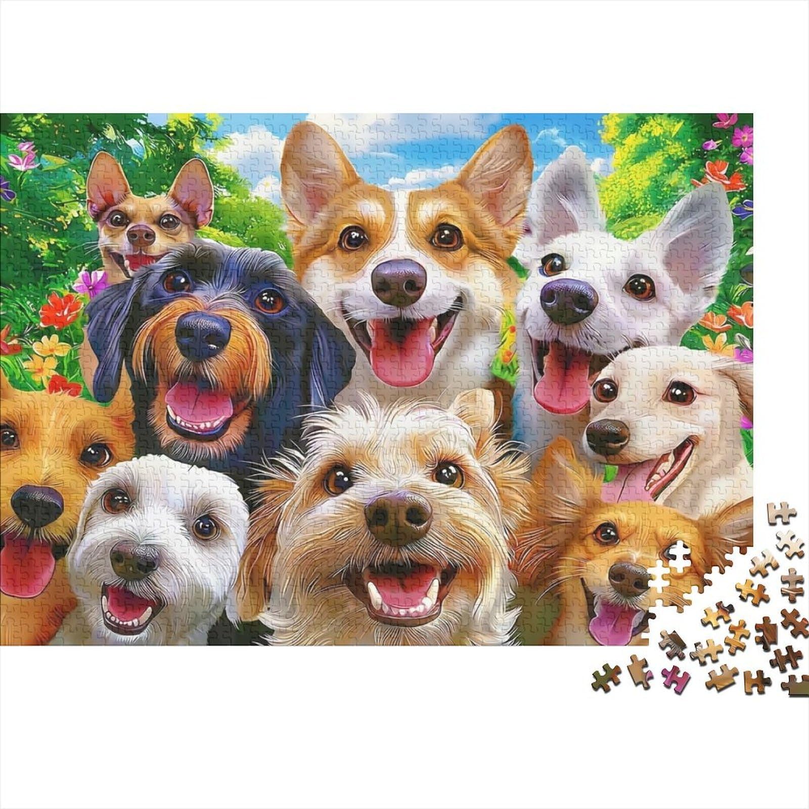 Happy Dogs Jigsaw Puzzle 1000 Piece Jigsaw Puzzle Paper Fun Relaxation For Adults 70x50cm/1000pcs โ image 1