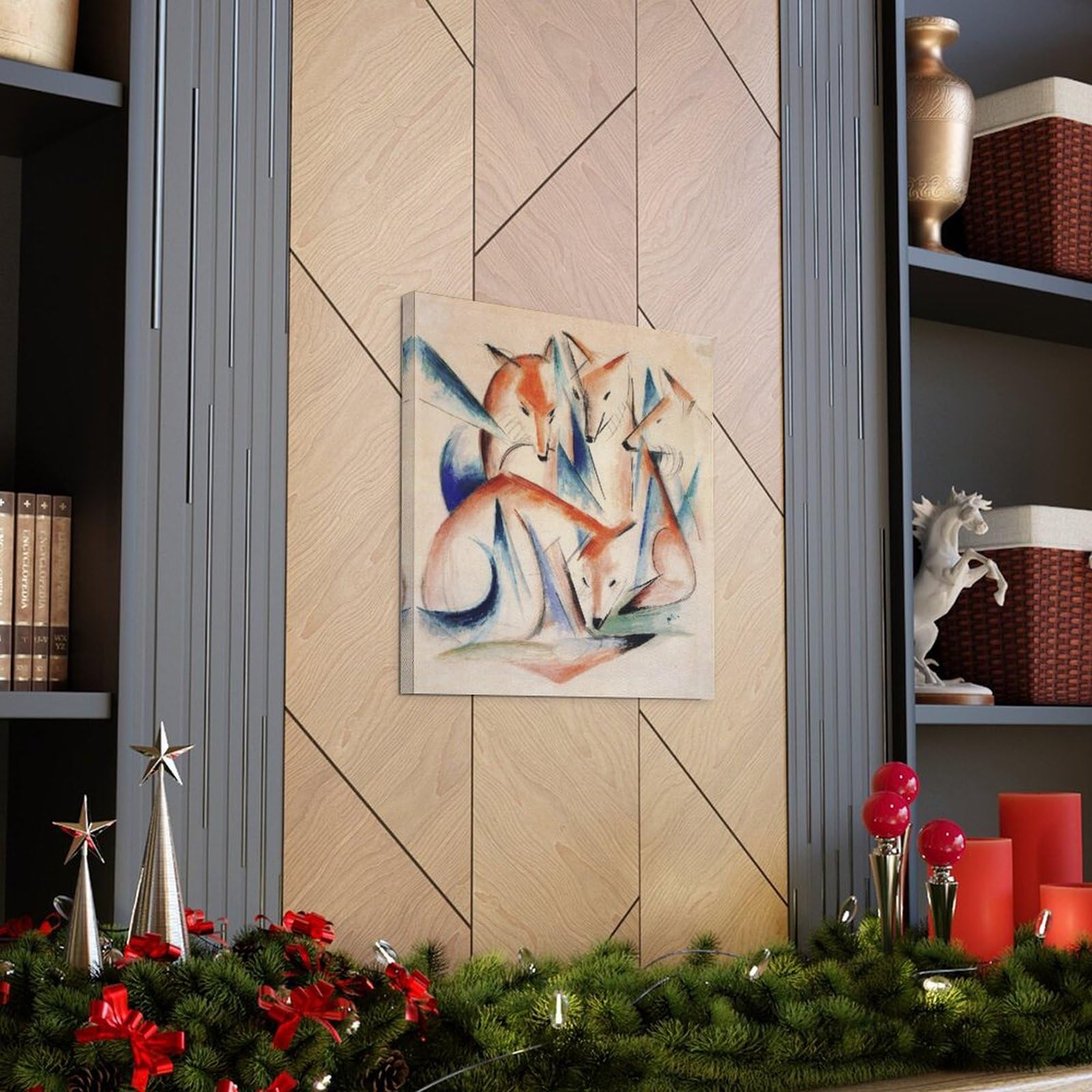 NeAFP Stampa Su Tela – La Volpe Di Franz Marc – Quadro Decorativo 50x75 Cm