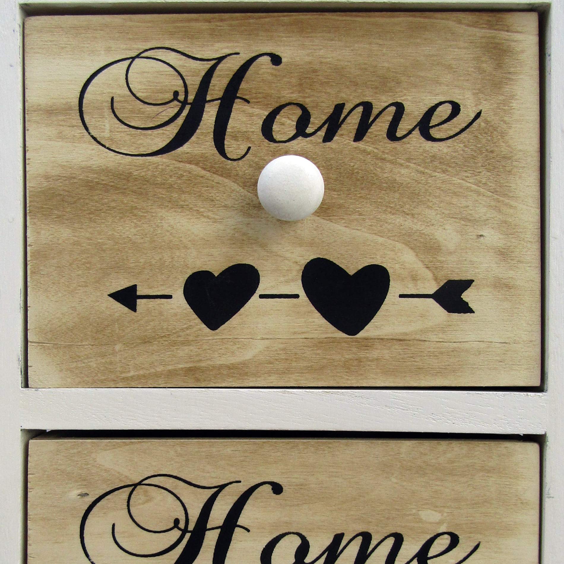Rebecca Mobili Cassettiera Salvaspazio, Settimino Bianco Marrone, Scandinavo, Legno, 5 Cassetti, Ingresso Soggiorno - Misure: 91 x 26 x 30 cm (HxLxP) - Art. RE6490
