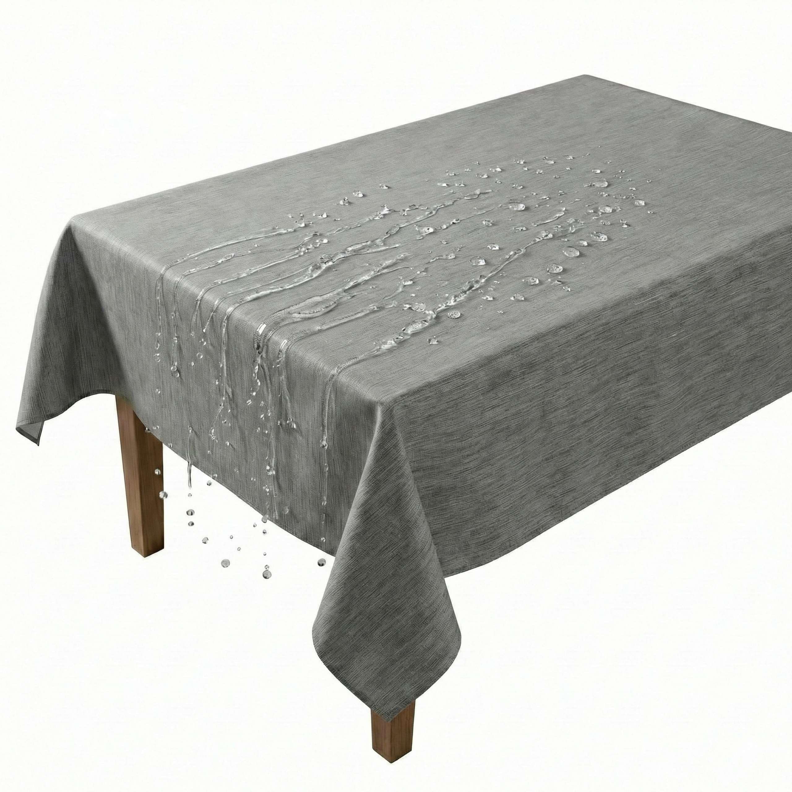 Artwelt Wachstuchtischdecke Abwaschbar PVC Wachstischdecke in Wasserabweisend Gartentischdecke Wetterfest Outdoor Balkon (190X140cm, Stone Grey)
