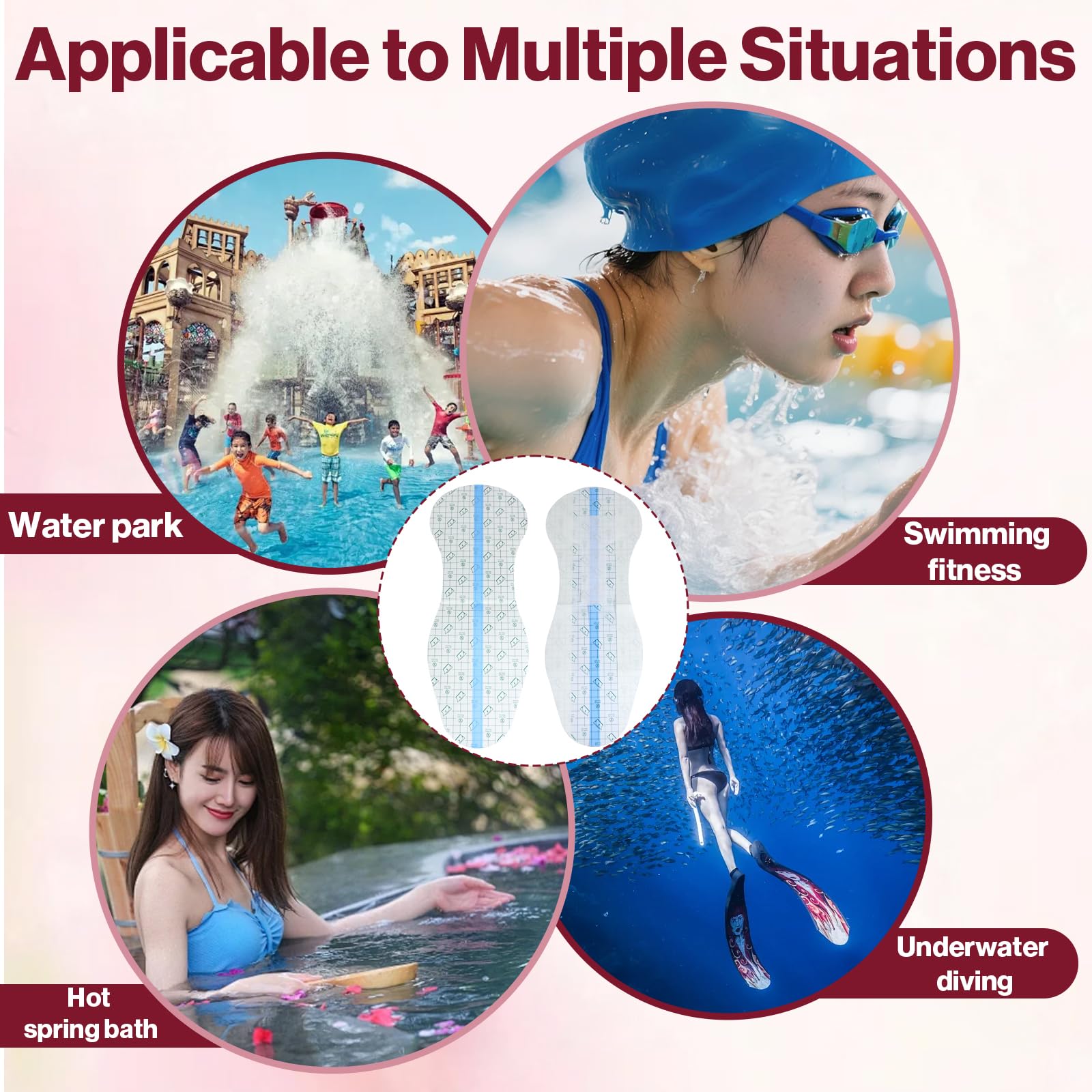 Waterproof Swimming Pads for Women – 20 PCS, Skin-Friendly PU Film & Cotton Core, Protective Private Stickers for Swimsuits, Lingerie, Water Parks, and Swimming