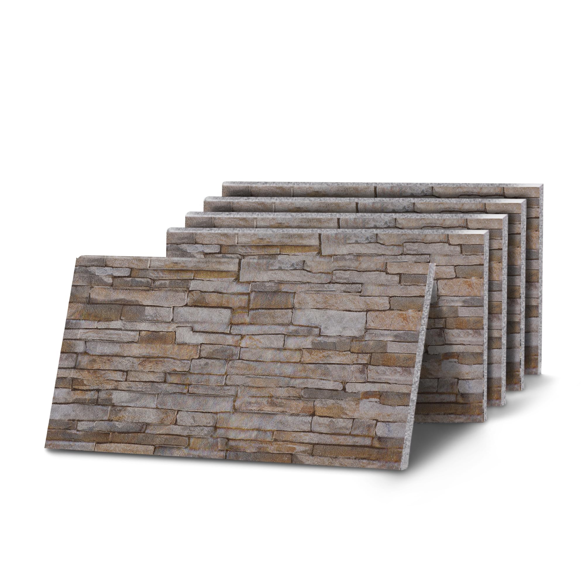 K&B Panels 3D Wall Panels, Slate Effect Styrofoam Wall Panelling Kit, Lightweight,Easy to Install, Dual Insulation to Reduce Acoustic Noise, Indoor & Outdoor (Slate Natural Cream) (5 Panels)