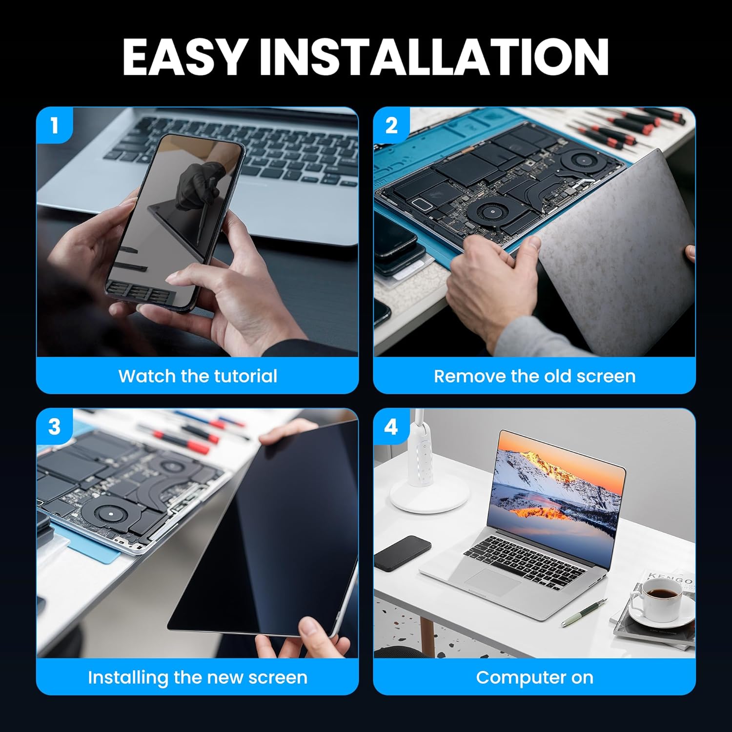 A1706 A1708 LCD Screen Display Assembly Replacement Compatible with MacBook Pro 13.3 inch Retina 2560x1600 Late 2016 Mid 2017 EMC 3071 EMC 3163 EMC 3164 MLH12 MNQF2 MPXV2LL/A (Silver)
