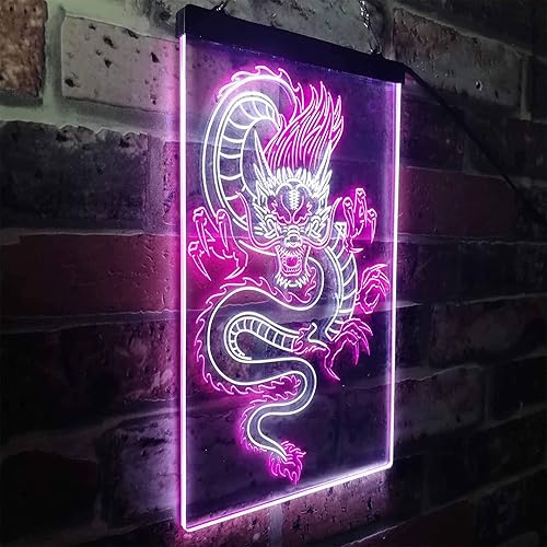 Vista 66 de ADVPRO Chinese Dragon Room Display Dual Color LED Neon Sign Green & Red 16" x 24" st6s46-i3225-gr
