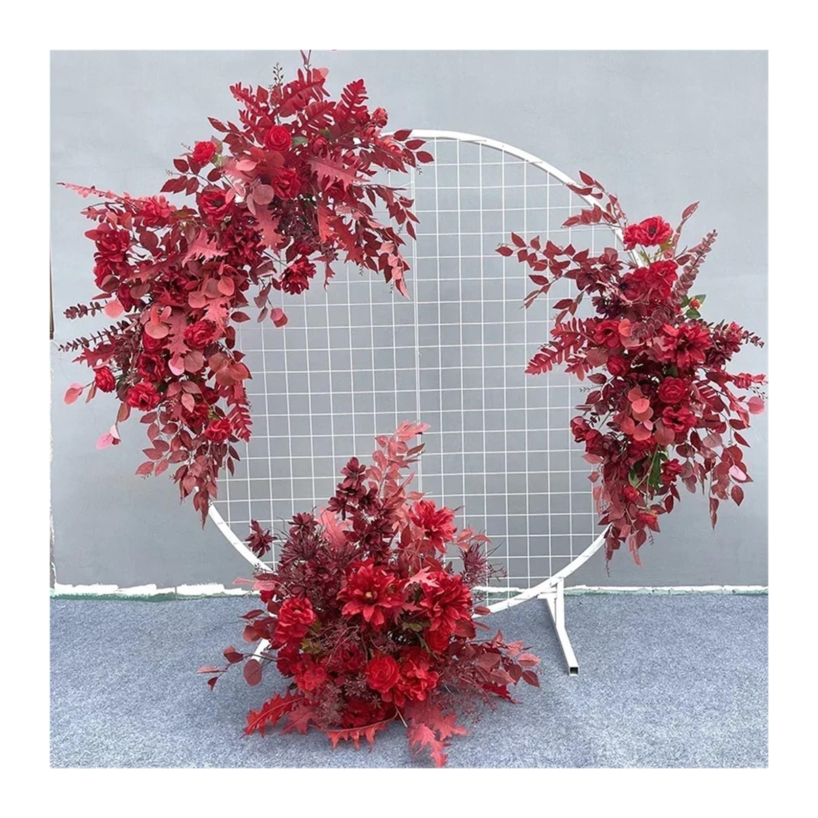 künstlicher Hochzeitsbogen Blumen Kit Hochzeitsblume Artificia Seidenblumen Fensterdekoration Hochzeit Requisiten T Bühne Blatt hängen(S Red)