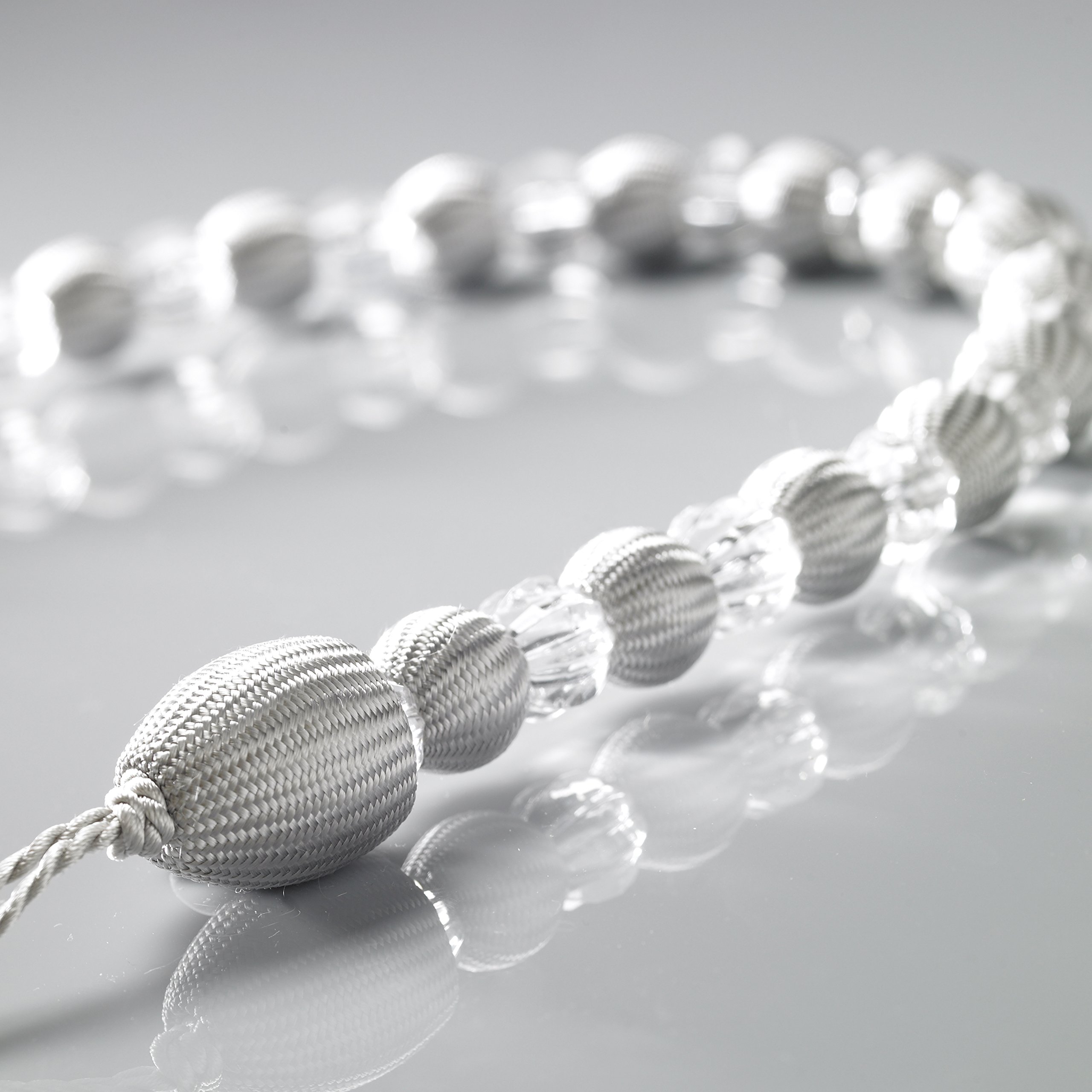 Alan Symonds Earle Beaded Rope Curtain Tie Back, Silver — image 1