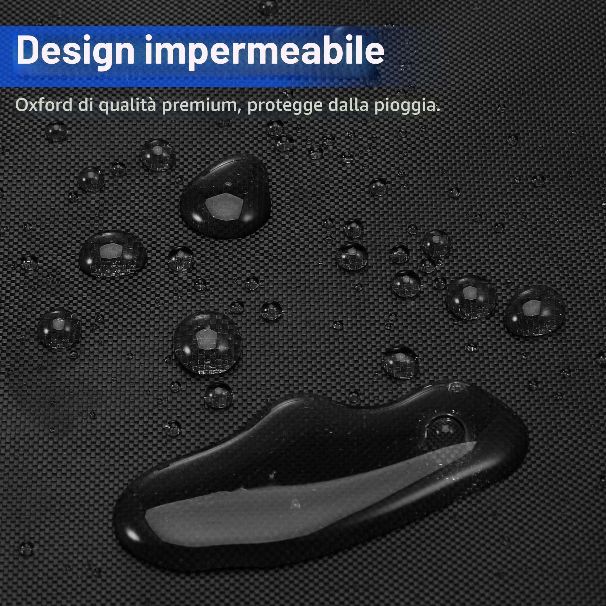 Copertura Barbecue da Esterno Impermeabile 420D Oxford Telo Resistente UV Strappi 117x66x117cm Nero