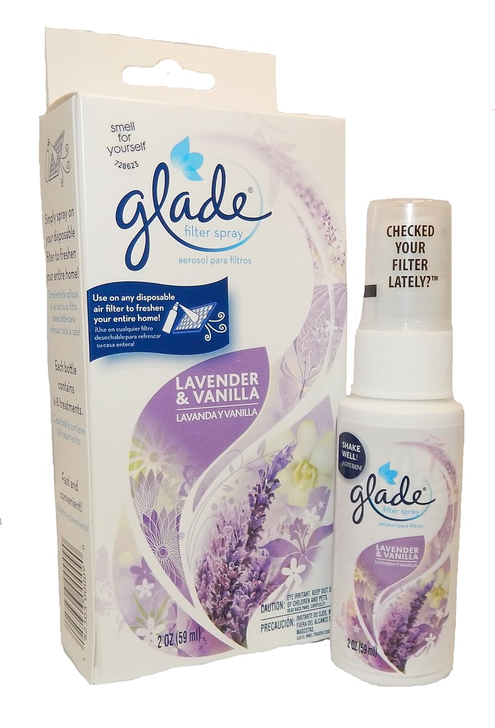 Glade Scented Air Filter Spray, Lavender & Vanilla, 2 oz, FSLV Amazon