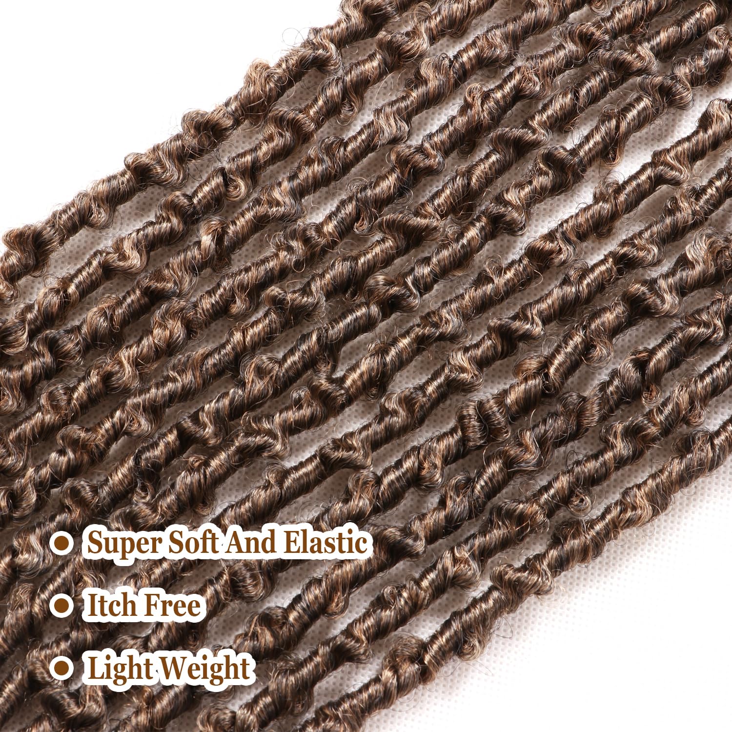 24inch Butterfly Locs Crochet Hair 10 Packs Pre Looped Distressed Locs Crochet Braids Long Butterfly Locs (T27, 18 Inch (Pack of 10)) - Image 4