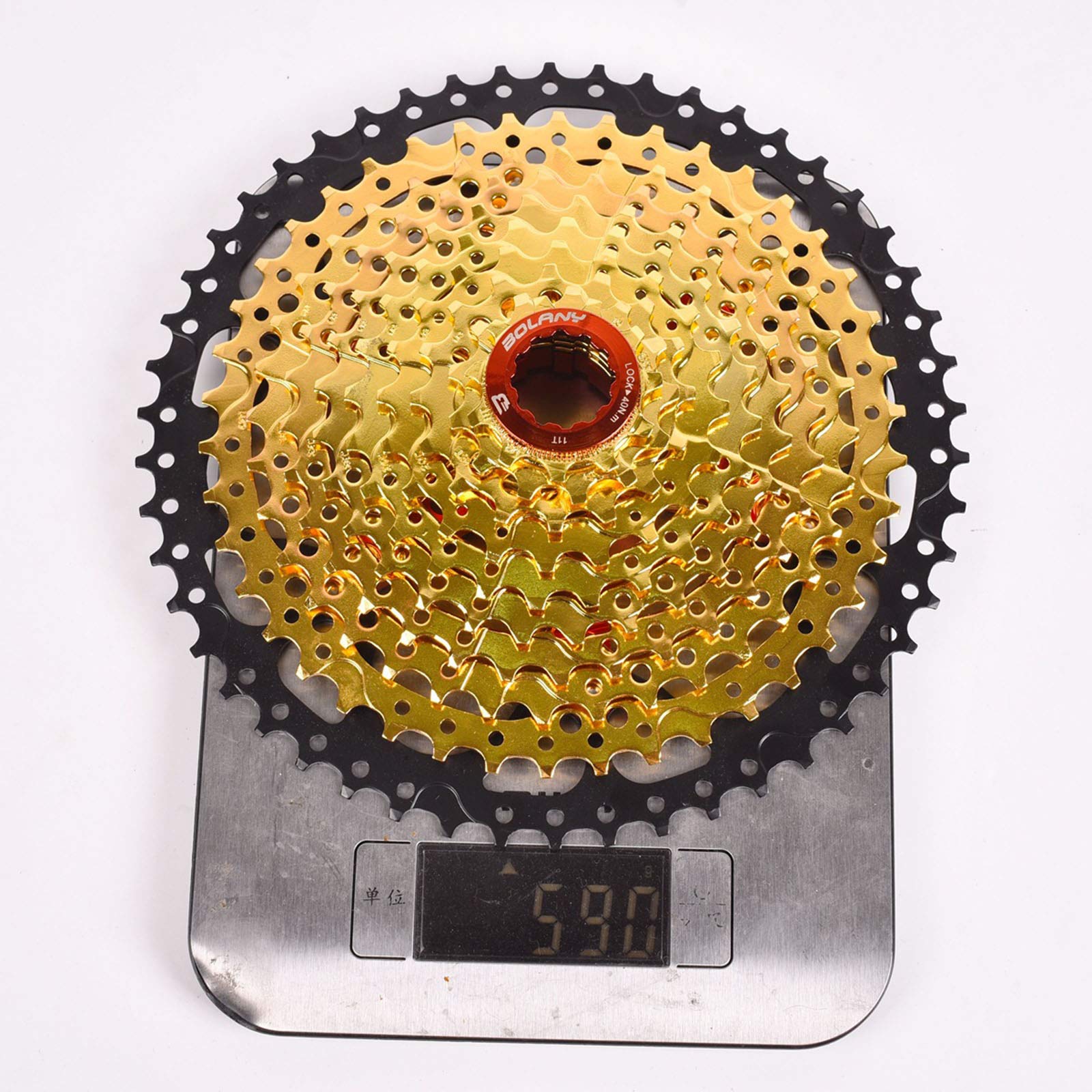 Cassetta per Bicicletta in Oro, 10 velocità 11-42T / 11-50T per pignone per Cassetta per Bicicletta Accessorio di Ricambio per Mountain Bike a Ruota Cava,