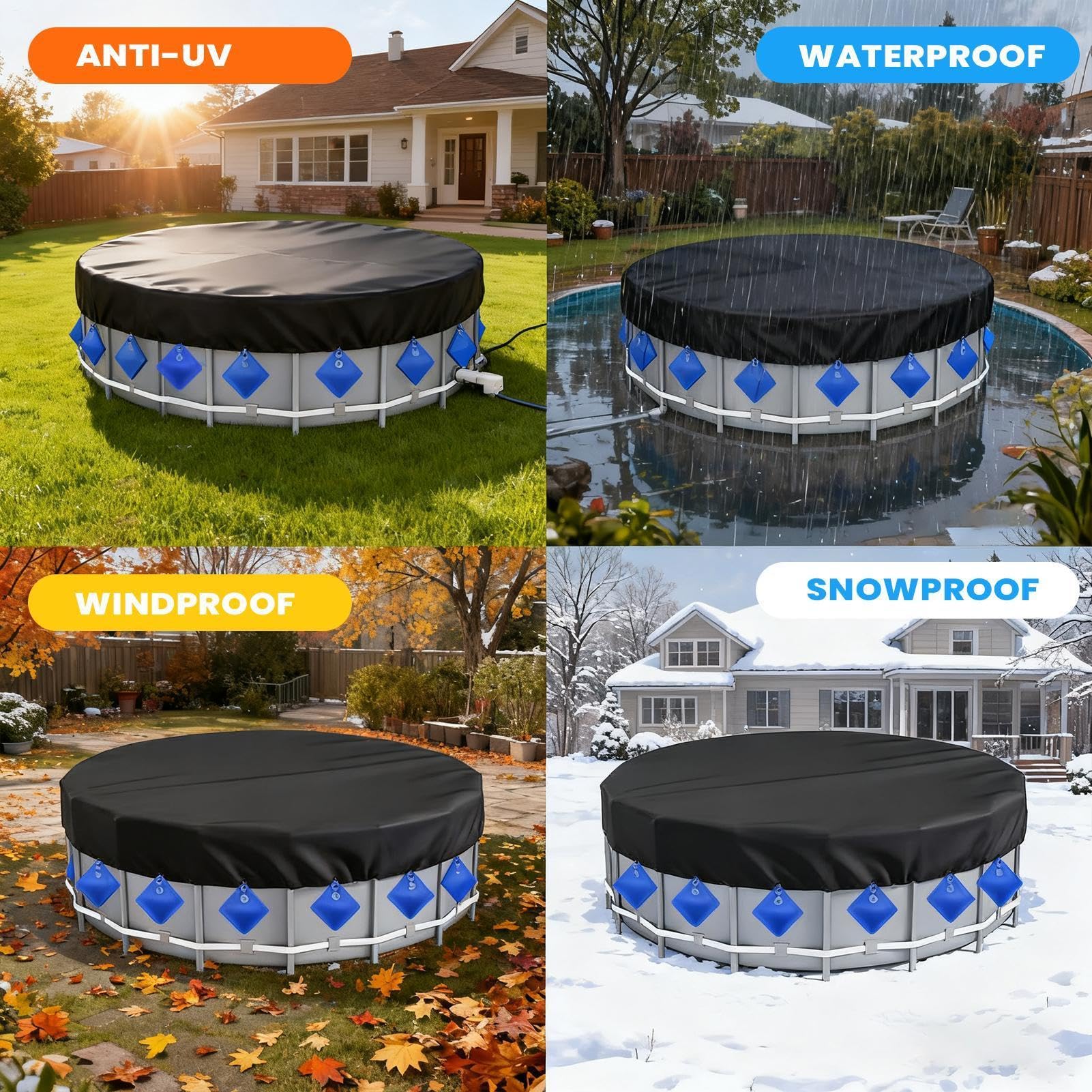 Gewichte für Poolabdeckung, robust, 10 Stück, Wassergewichte für den Winter, für Sportbegeisterte, Hinterhof, Villa, Park, Hotel, Strandhaus