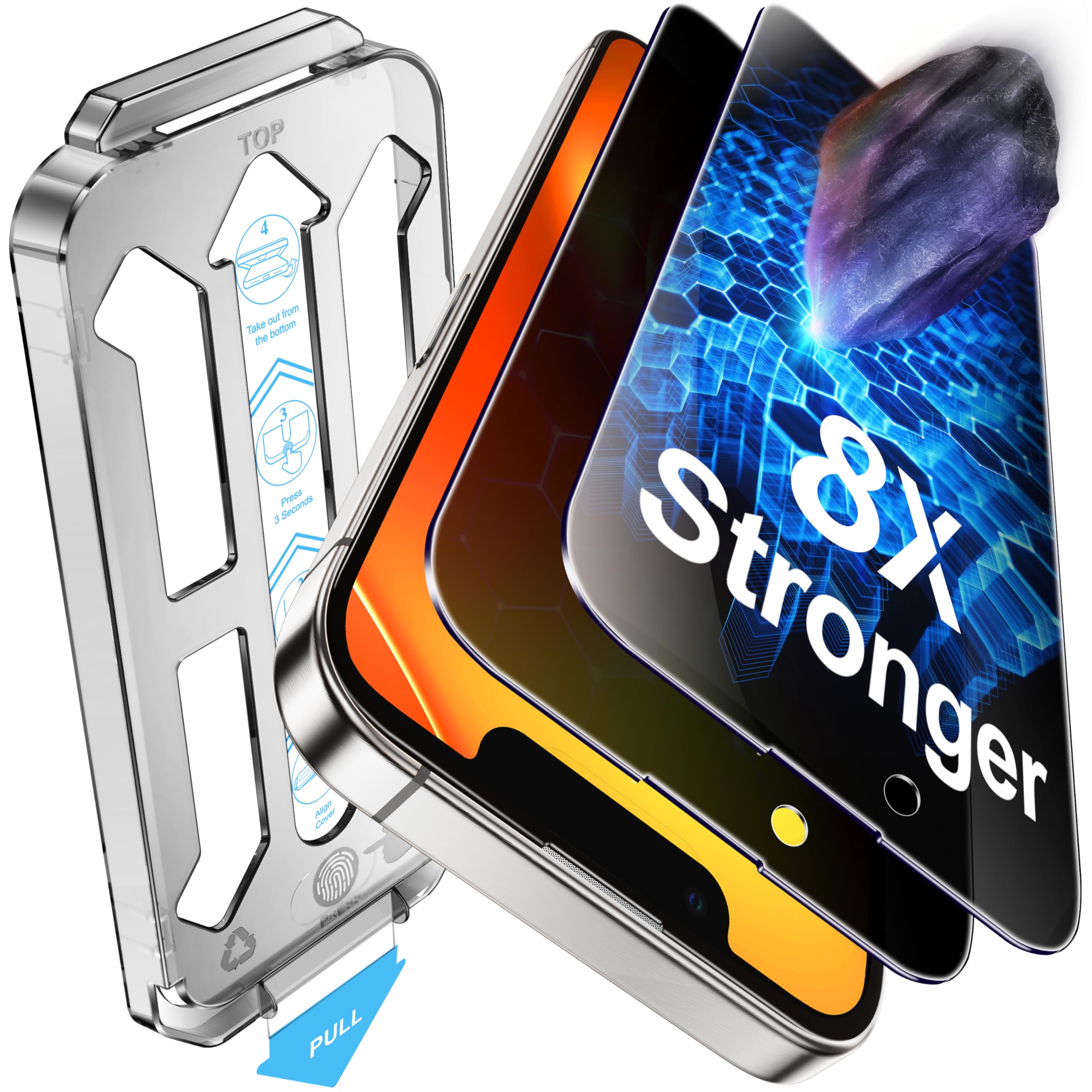 Tentoki 2 Pezzi Privacy Pellicola per iPhone 13 Pro Max / 14 Plus(6.7'), Compatibile con Face ID, Durezza 9H+ Protezione Schermo di Grado Militare, [Con Kit di Installazione Rapida][Senza Bolle]