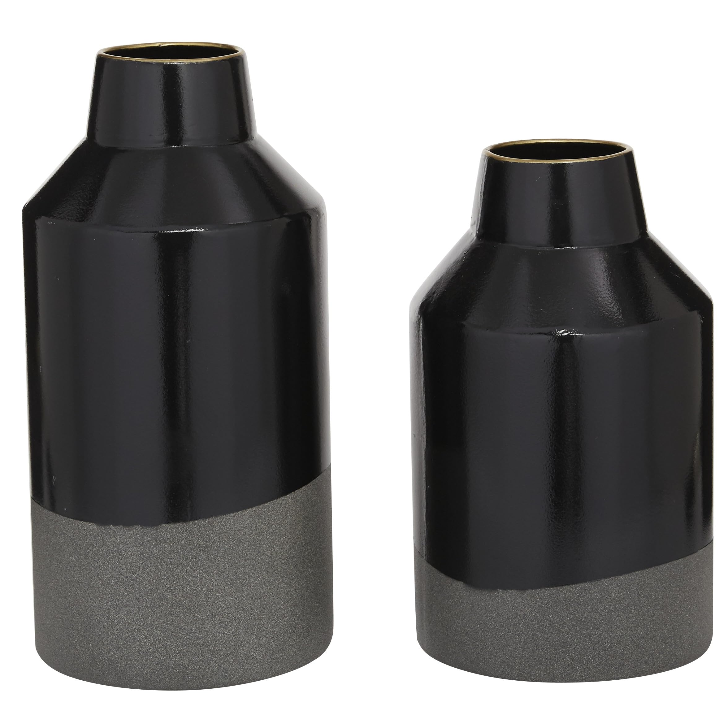 Photo 1 of **missing vase***The Novogratz Metal Vase, Set of 2 10", 12"H, Black 2 PIECES SMALL SIZE Black