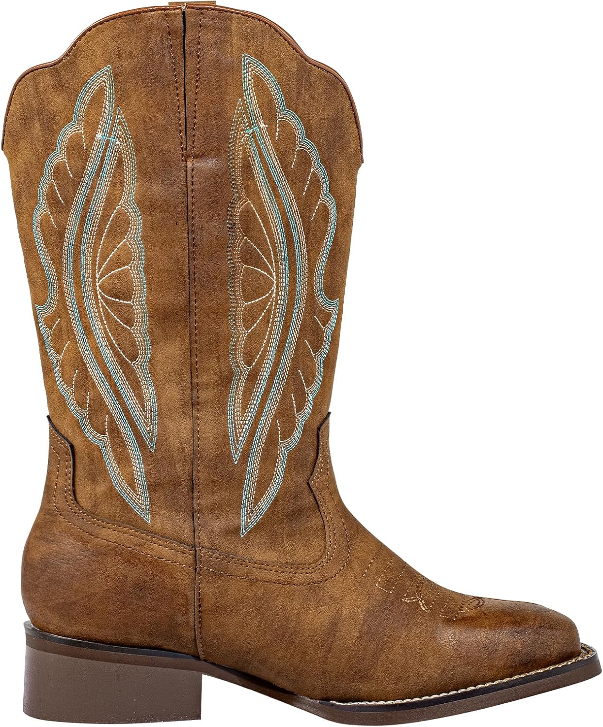 SheSole Extra Wide Calf Boots for Women - Classic Stitch Cowboy Boots with Hidden Stretch Panel & Removable Cushion - Comfortable Wider Shaft Western Boots for Fuller Figures - Image 5