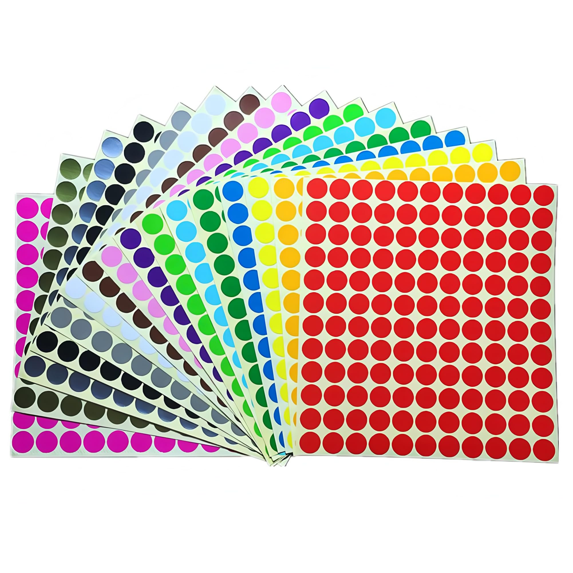 4224 Pieces Coloured Dot Stickers, 13 mm Sticky Round Color Coding Labels, 0.5" 1/2" inch Self Adhesive Circle Price Stickers Dot Labels 16 Assorted Colours for Office, School, Calendar, Organizing