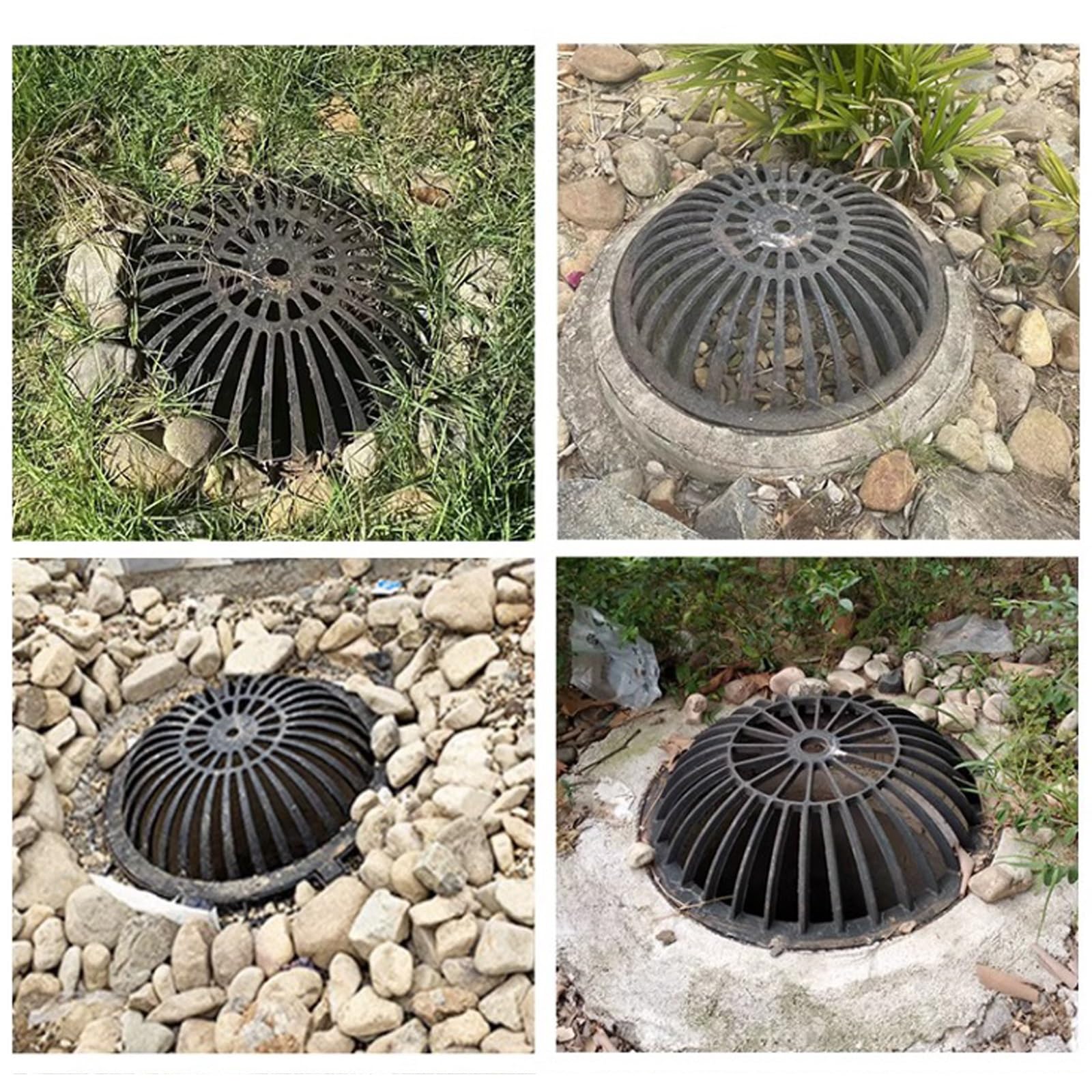 Heavy-Du - Rejilla de drenaje de hierro fundido para patio, jardín, sótano, Ga - 35 cm