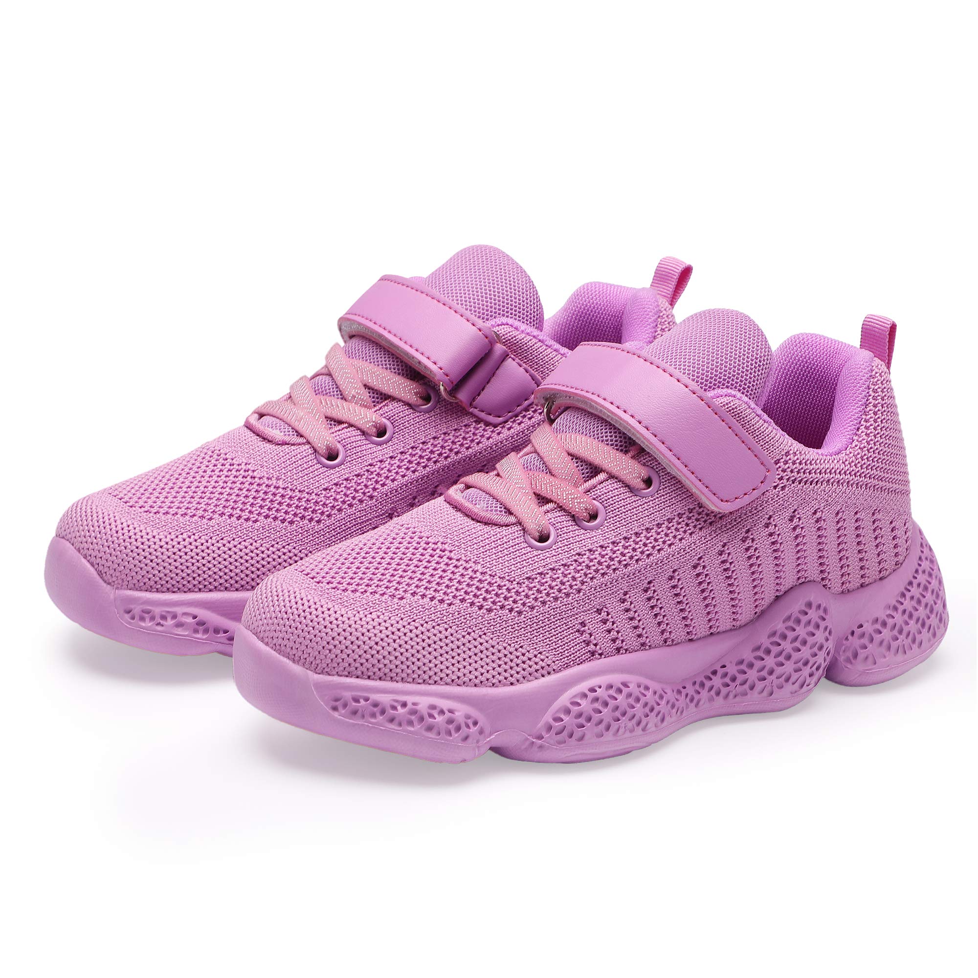 Hetios Kids Shoes Girls Lightweight Athletic Running Shoes Breathable Knit School Sports Shoes (Toddler/Little Kid/Big Kid)