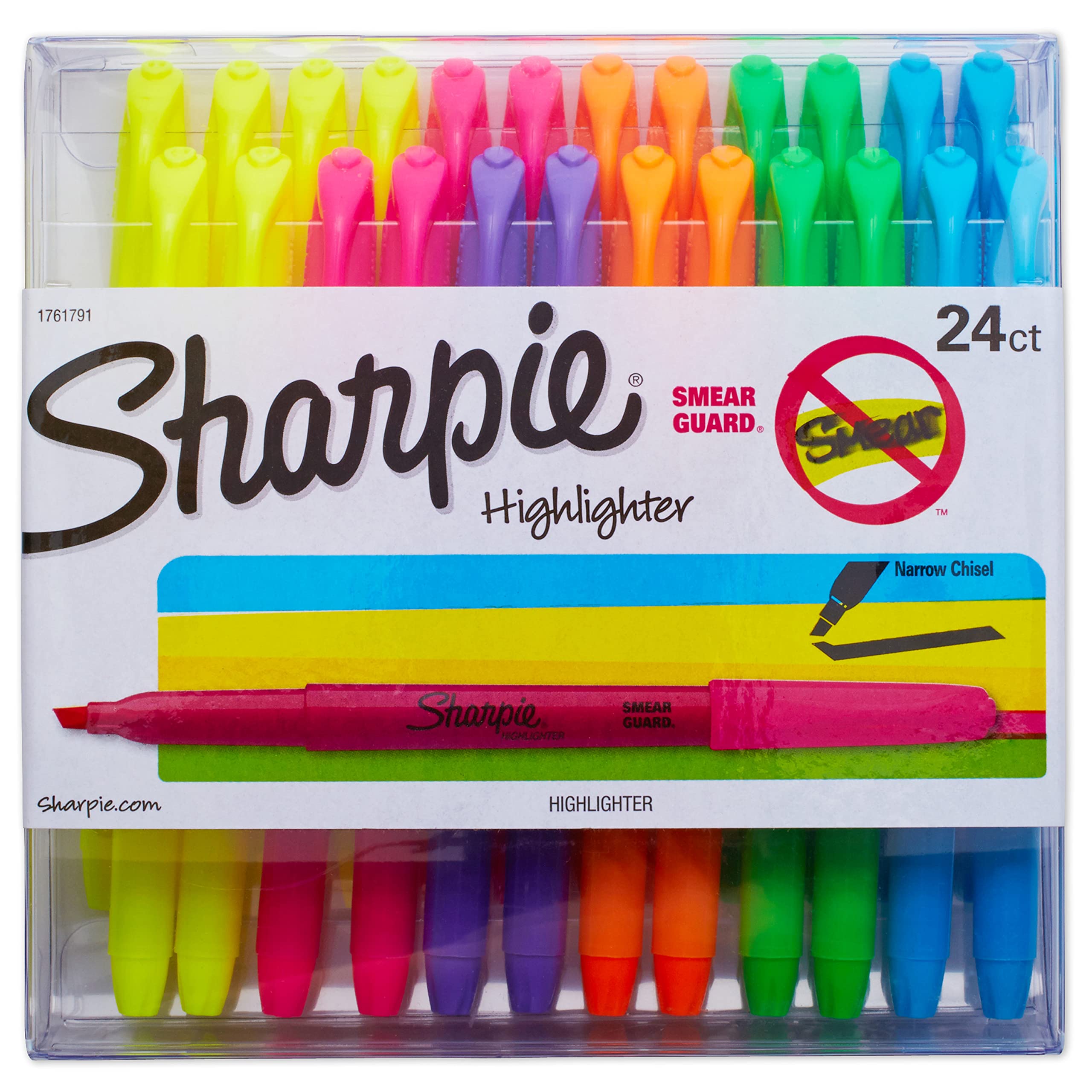 Sharpie Liquid Pocket Highlighters Assorted Colors | Chisel Tip Highlighter Pens, 24 Count