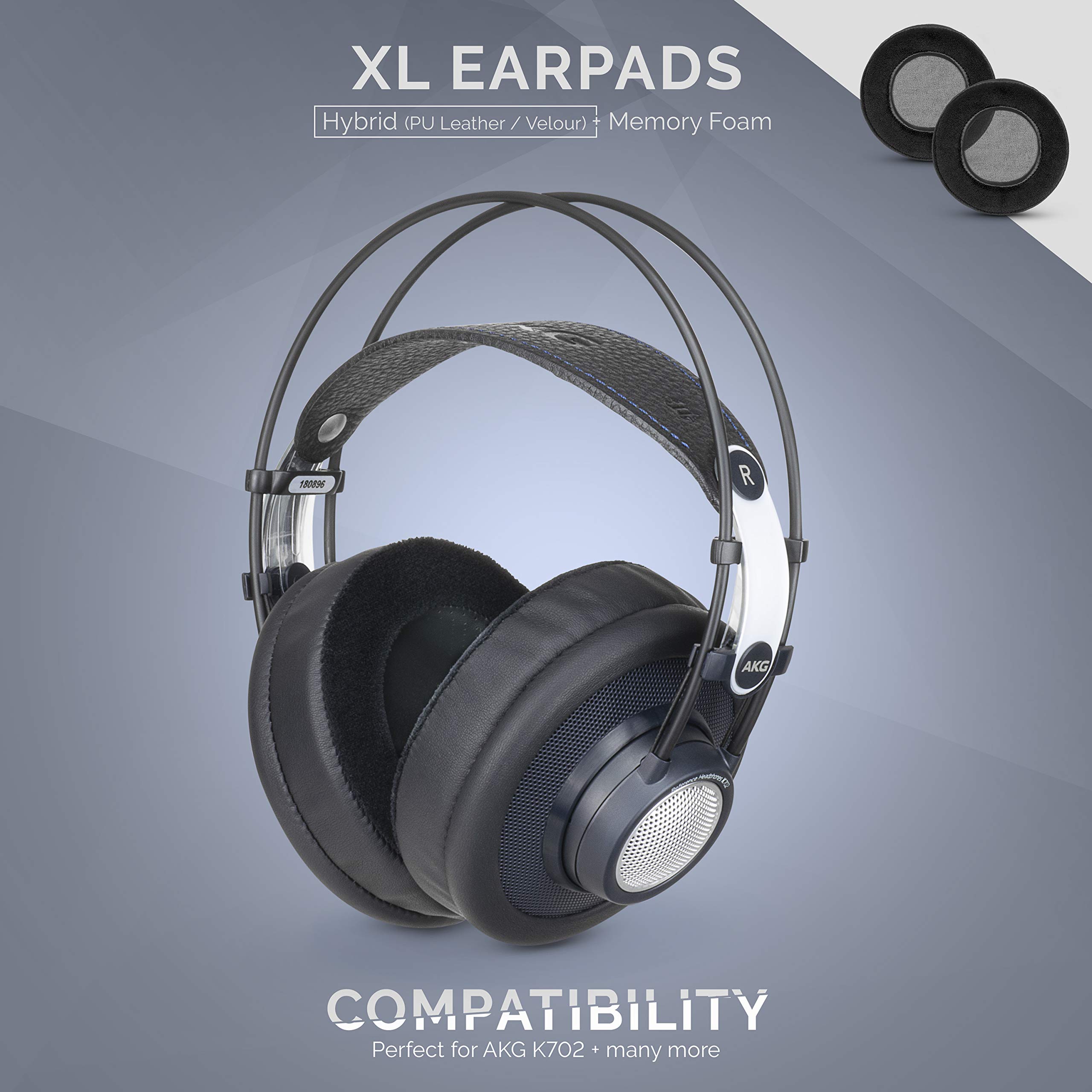 Brainwavz XL Large Replacement Memory Foam Earpads - Suitable for Many Other Large Over The Ear Headphones - Sennheiser, AKG, HifiMan, ATH, Philips, Fostex, Sony (Hybrid) 4