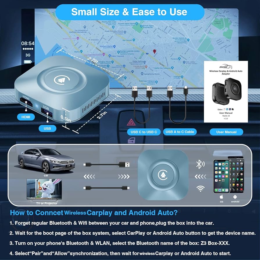 Amazon.com: 3 in 1 Wireless Carplay Adapter with YouTube and