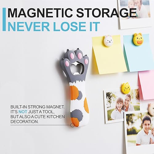 Miniatura 4 de Imán de abrebotellas con diseño de pata de gato, imán para refrigerador, abrebotellas de metal de silicona para coca-cola, barman de cocina, barware