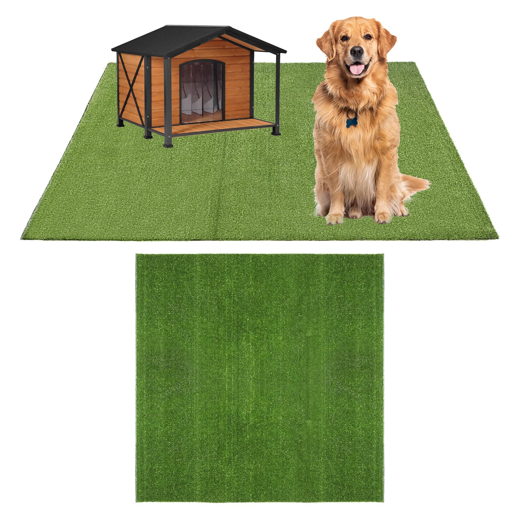 Extra Large Fake Grass for Dogs Potty Training, 5FT X 5FT Artificial Grass Outdoor Rug for Patio Balcony Pets Kennel, Waterproof Easy to Cut