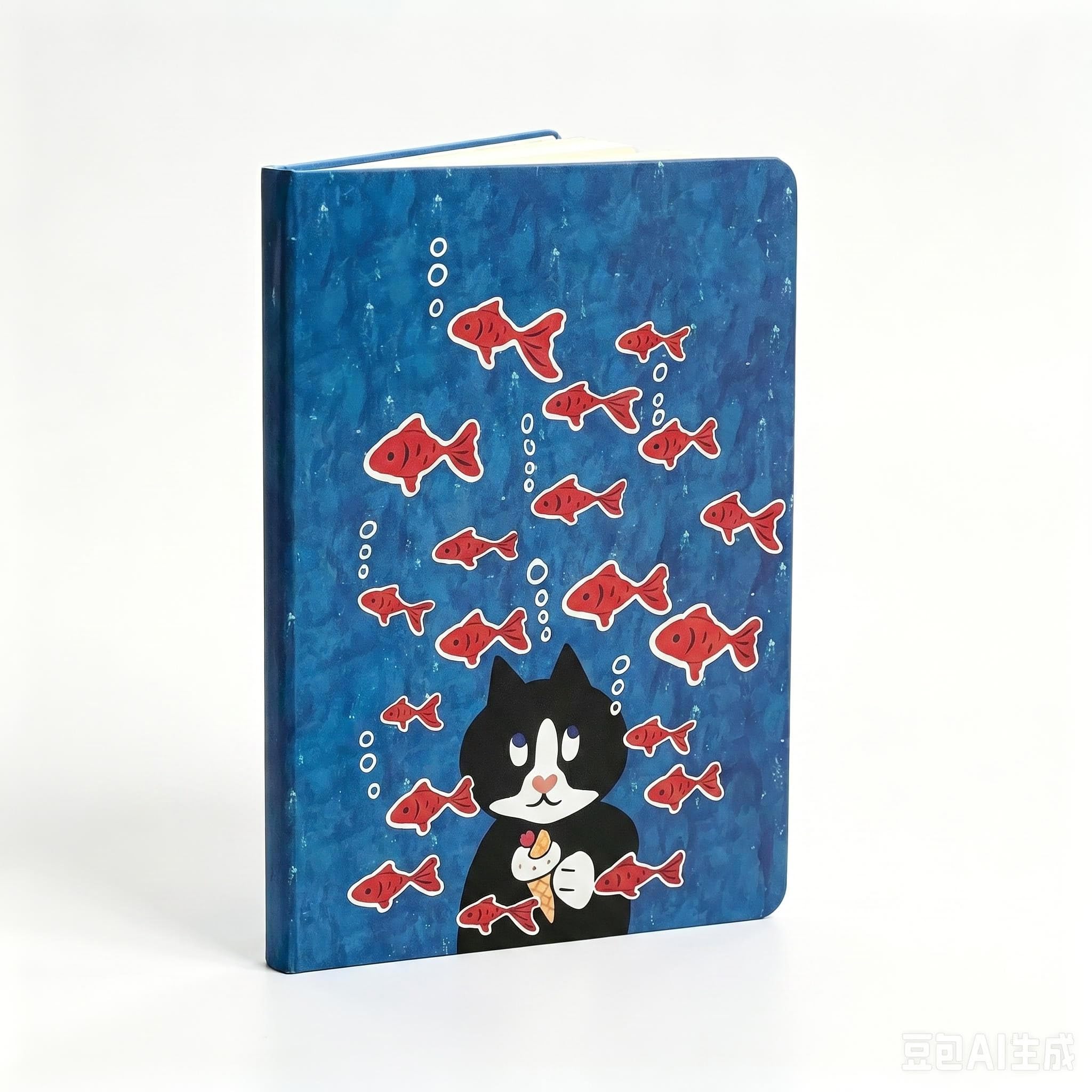 A5 Cute Cat Hardcover Notebook 50 Pages Lined Funny Notebook for Journaling