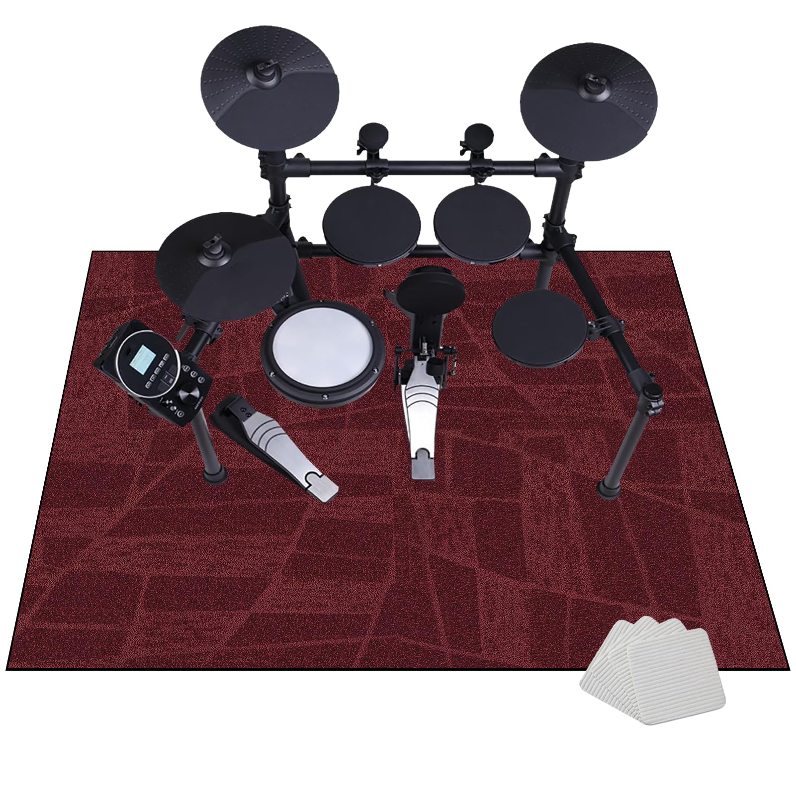 Schallschutz Teppichmatte 160 x 120 cm | Trommel Teppiche Drum Rug Drum Teppich | rutschfeste Drum Matte für Akustik Schlagzeug Drum Kits Bass Drum Elektronisch Snare Klavier Musikinstrumente Teppich