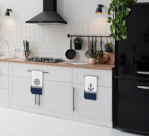 Miniatura 4 de IWXYI Toallas de baño náuticas, toallas de mano de barco, toallas de cocina de playa, toallas de cocina náuticas de tejido de gofre, paños de cocina