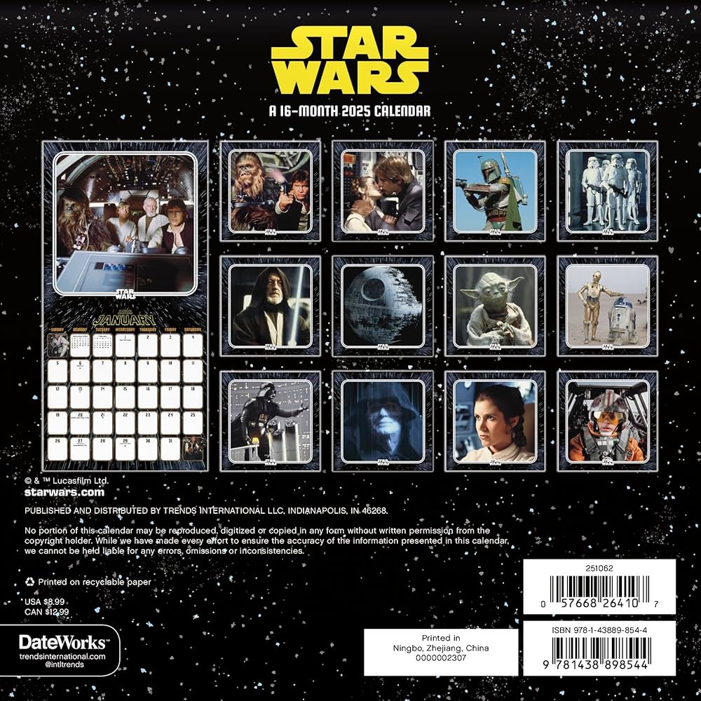Amazon | 2025年 スター・ウォーズ 佐賀 ミニ 壁掛け カレンダー