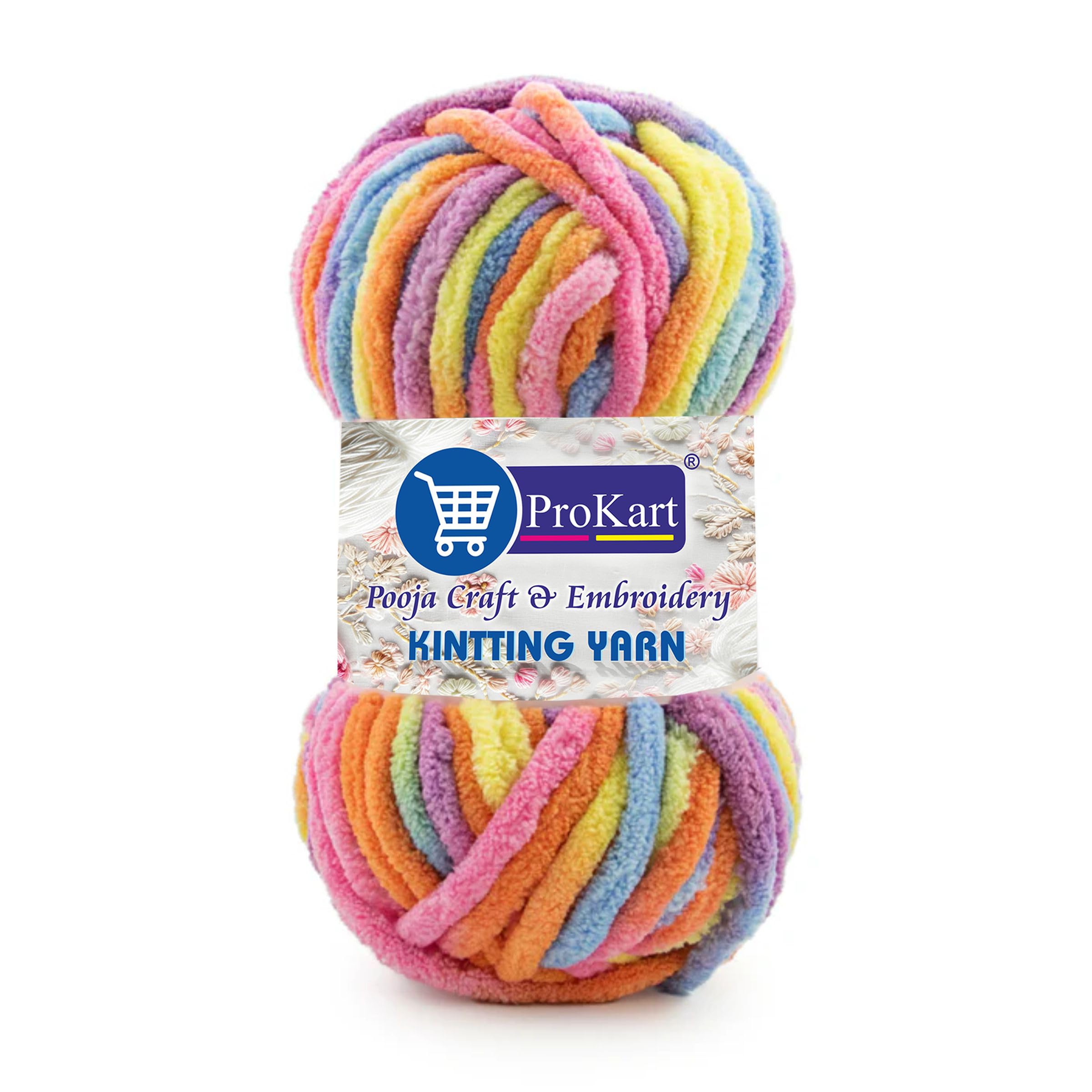 ProKart Blanket Yarn Supersoft Knitting Wool Ball | Plush & Cuddly, Chenille Yarn | (1 Ball/100 Gram Each) | Multi Colour Hand Knitting and Crocheting Yarn Ball Suitable for Craft, Sweaters, Babywear, Baby Blankets (Multicolor- MLB0020, Pack of 4)