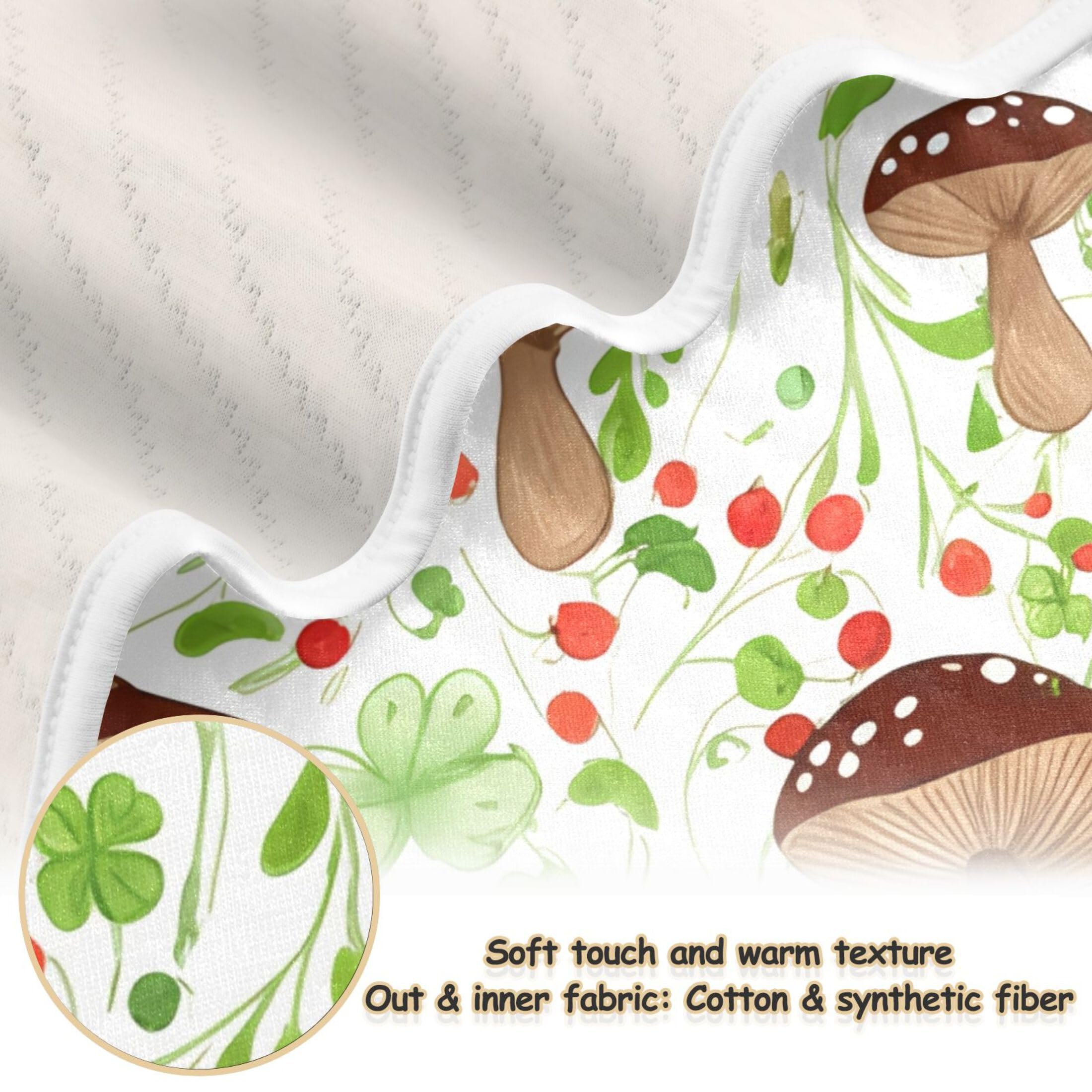 Burbuja Brown Mushrooms Baby Blanket for Boys Girls, Nursery Soft Warm Swaddling Receiving Baby Blankets, 30x40 in Toddler Blanket