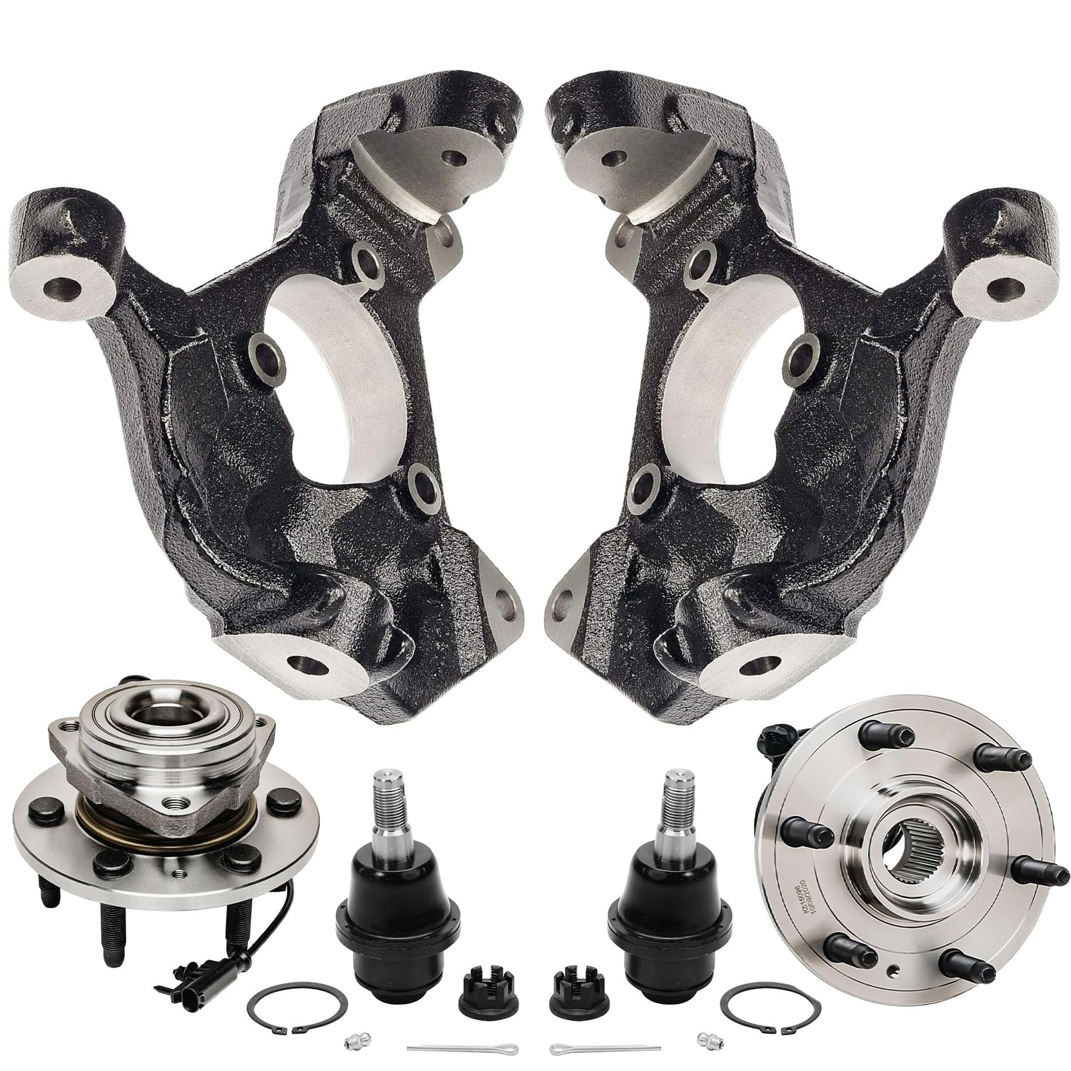 Detroit Axle - 4WD 6pc Front Loaded Knuckles Kit for 07-13