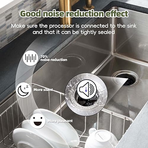 Miniatura 5 de Protectores contra salpicaduras para eliminación de basura de 3 38 pulgadas, deflector de fregadero QCB-AM de cuello silencioso, accesorios de