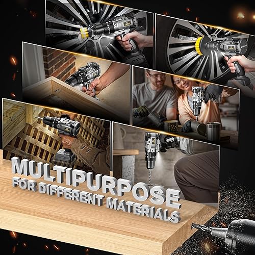 Miniatura 6 de Taladro inalámbrico para batería Dewalt de 20 V, juego de taladro eléctrico sin escobillas, portabrocas compacto de 12 pulgada sin