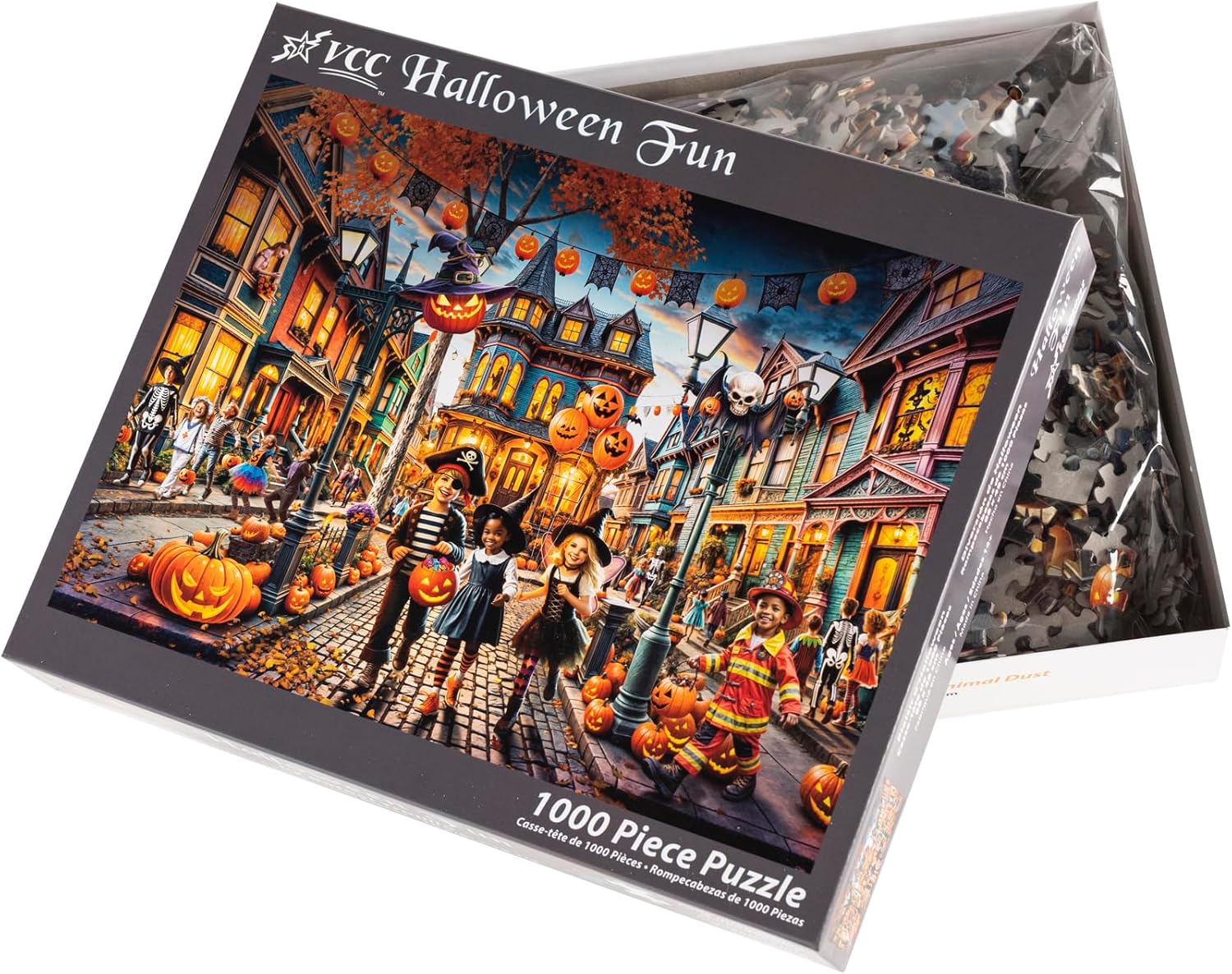 Halloween Fun Jigsaw Puzzle 1000 Piece by Vermont Christmas Company - Halloween Puzzles with Randomly Shaped Pieces - 26 5/8" x 19 1/4"